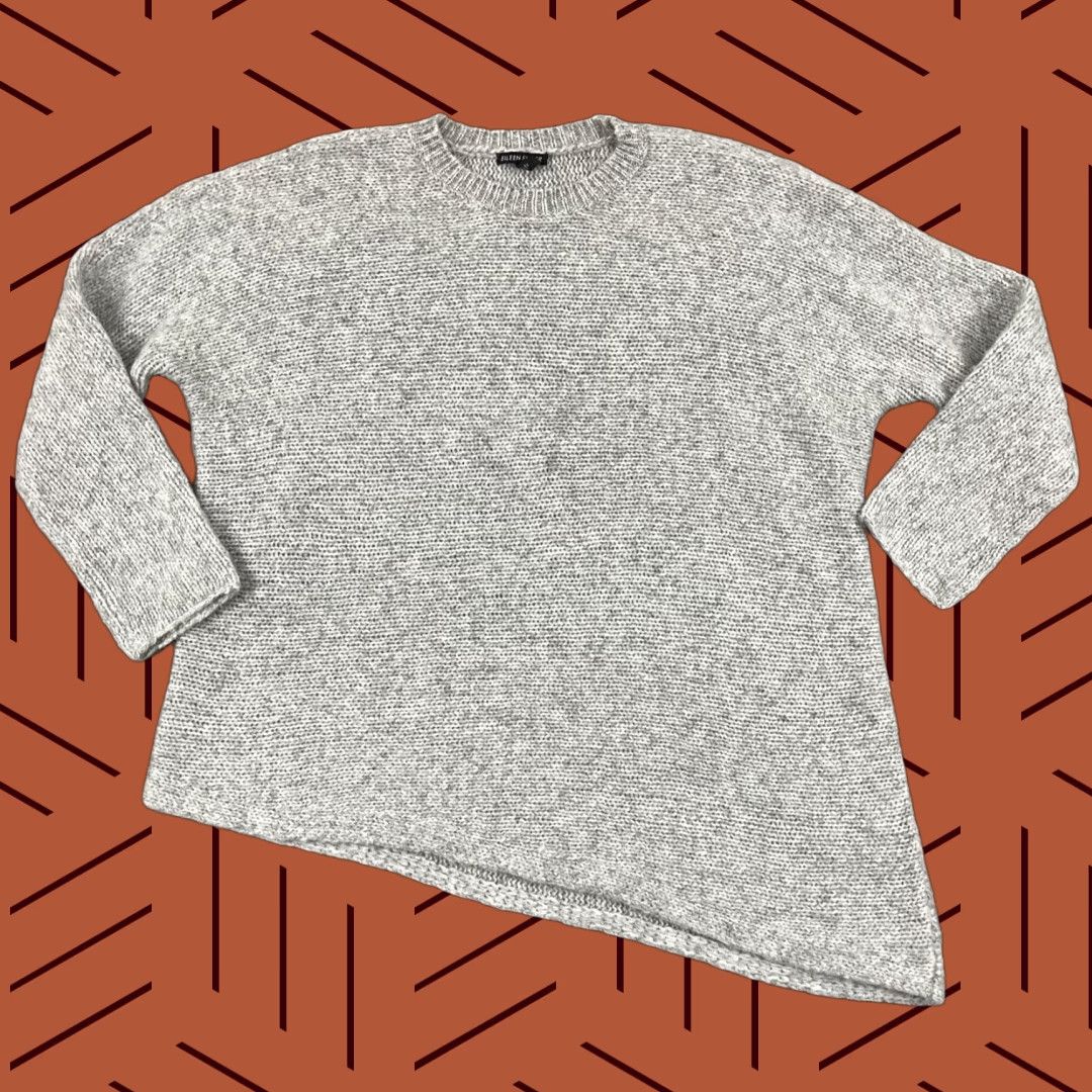 Eileen Fisher Eileen Fisher Sweater Womens Large Gray Wool Alpaca Asymmetric Soft Knit Minimal Size L / US 10 / IT 46 - 1 Thumbnail