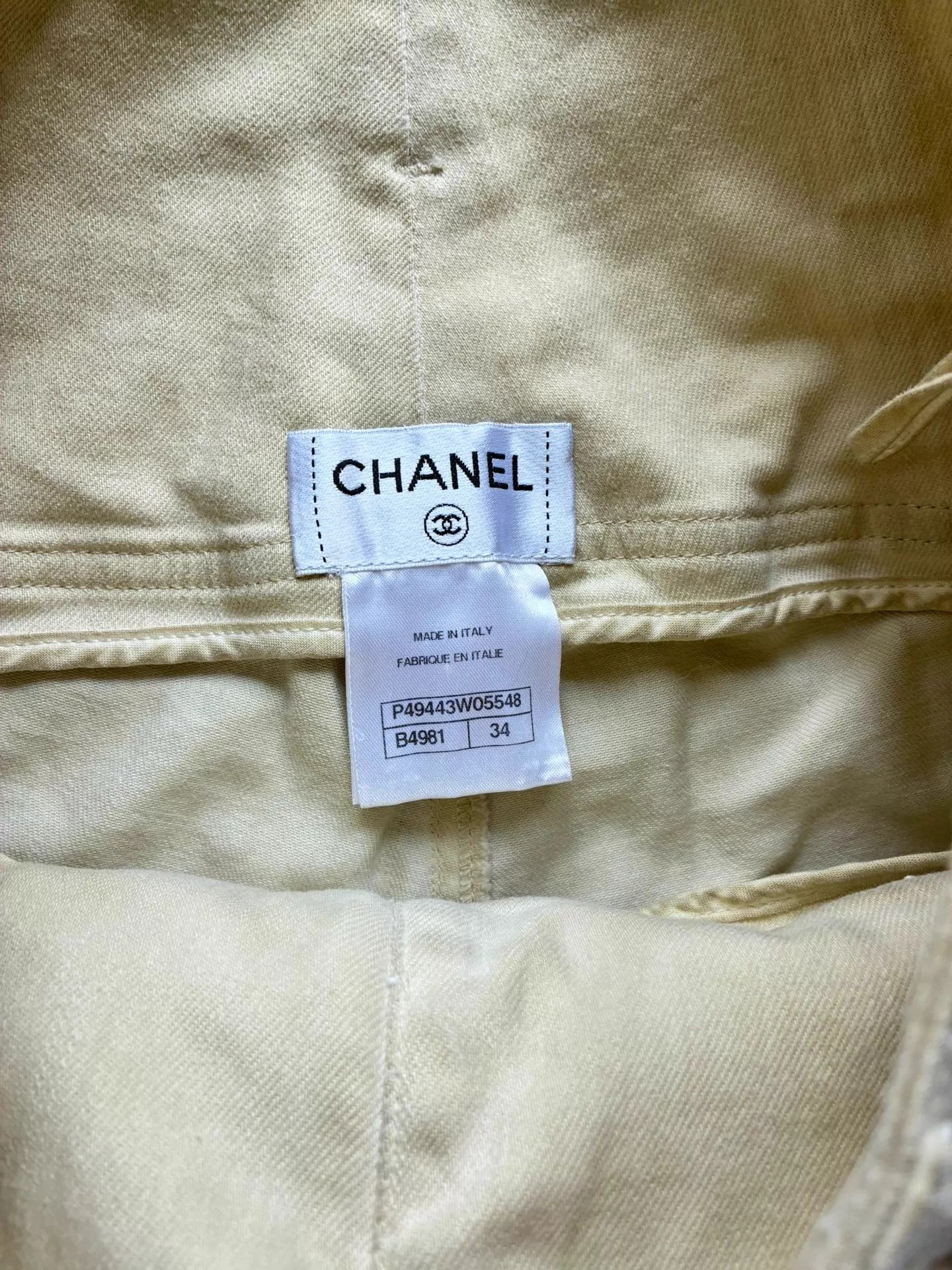 Chanel Chanel Color Blocked Gold Tweed Casual Pants Size 34 Size 25" / US 0 / IT 36 - 4 Thumbnail