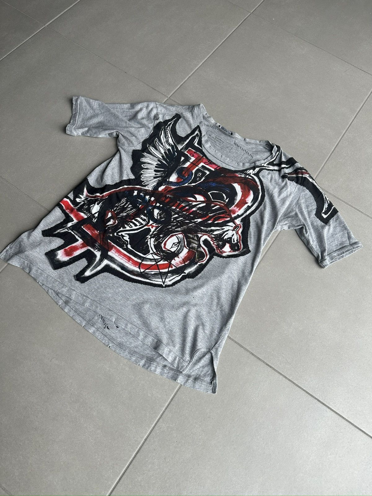 Balmain Balmain Homme SS11 distressed graffiti T-shirt Size US S / EU 44-46 / 1 - 3 Thumbnail