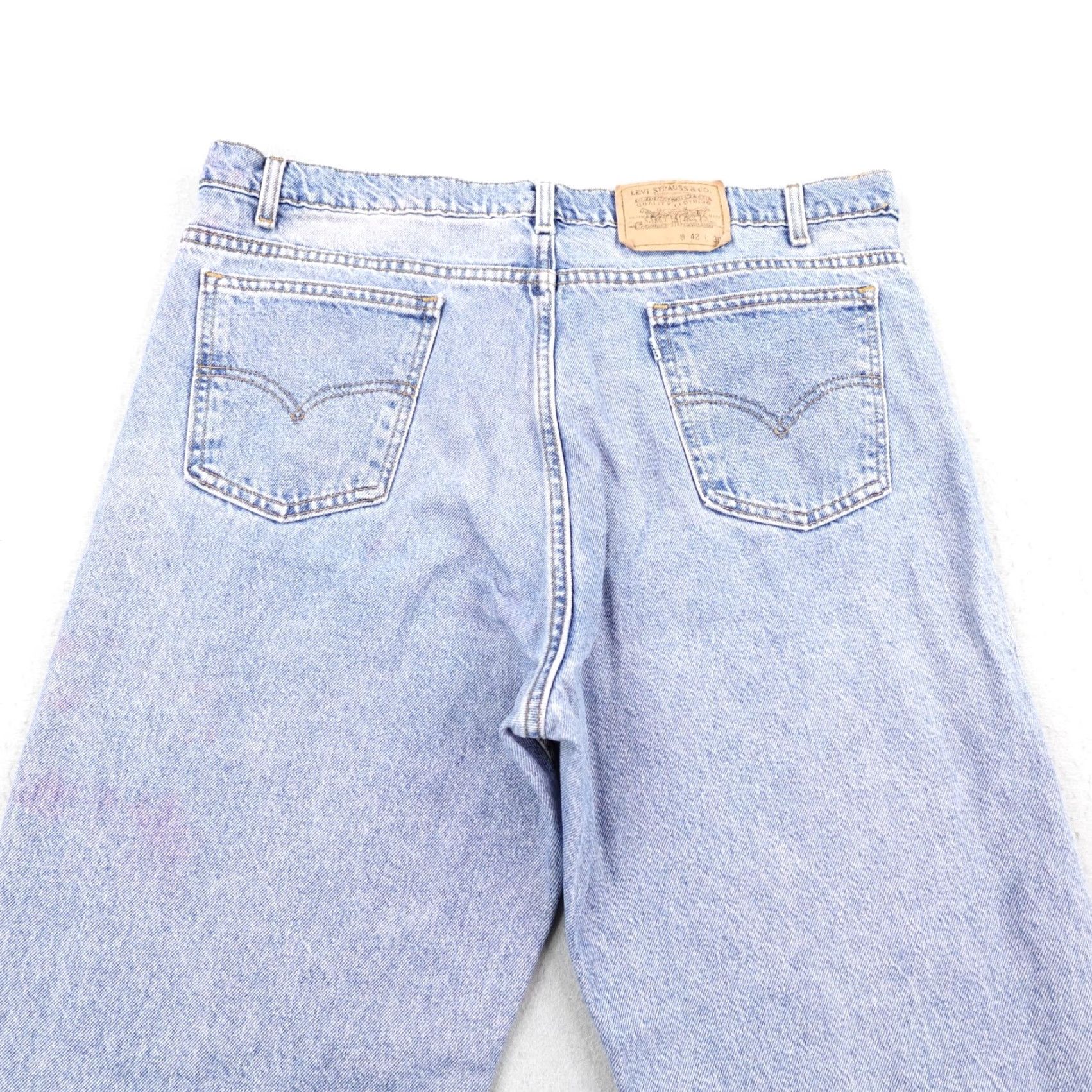 Levi's VINTAGE Levi's Jeans Men 42x30 Blue Denim Straight Baggy 90s Silver Tab Faded Distressed Pockets Jeans Mens Size 42 Distressed 90s Size US 42 / EU 58 - 6 Thumbnail