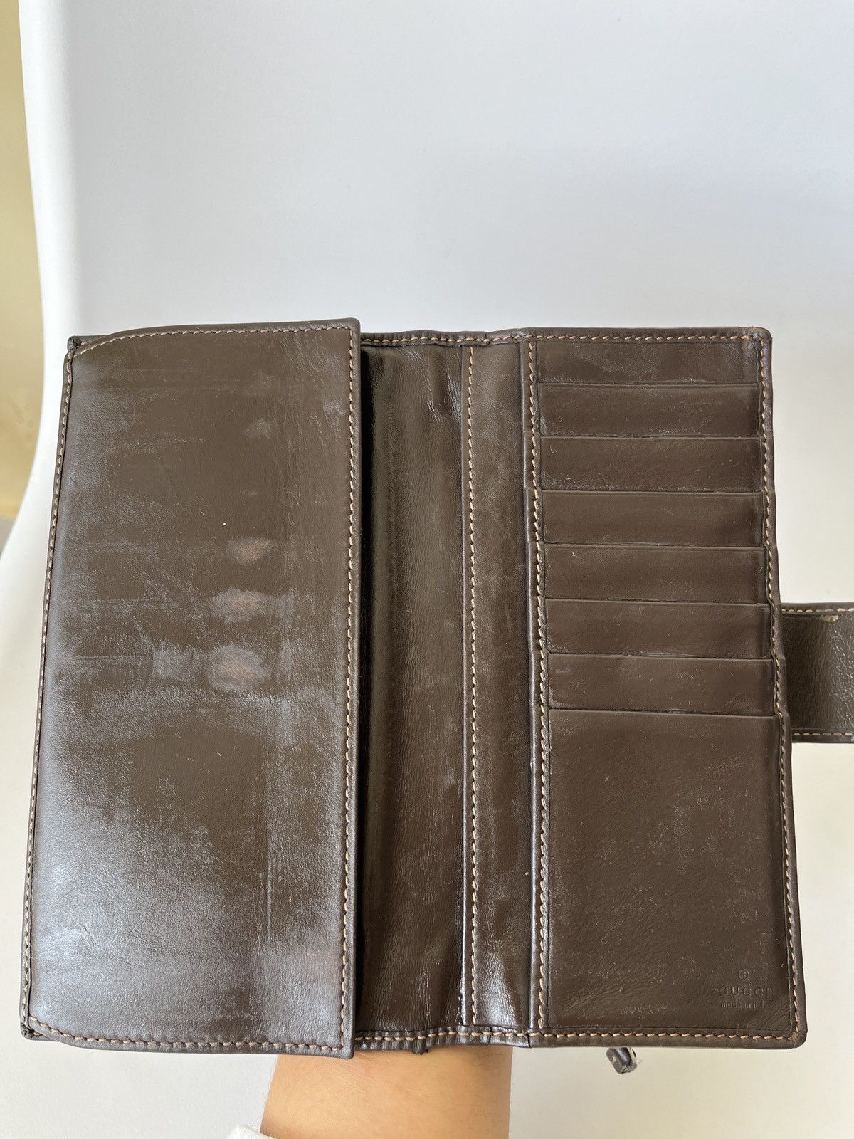 Gucci Gucci Beige GG Canvas Leather D Ring Continental Wallet Size ONE SIZE - 13 Thumbnail