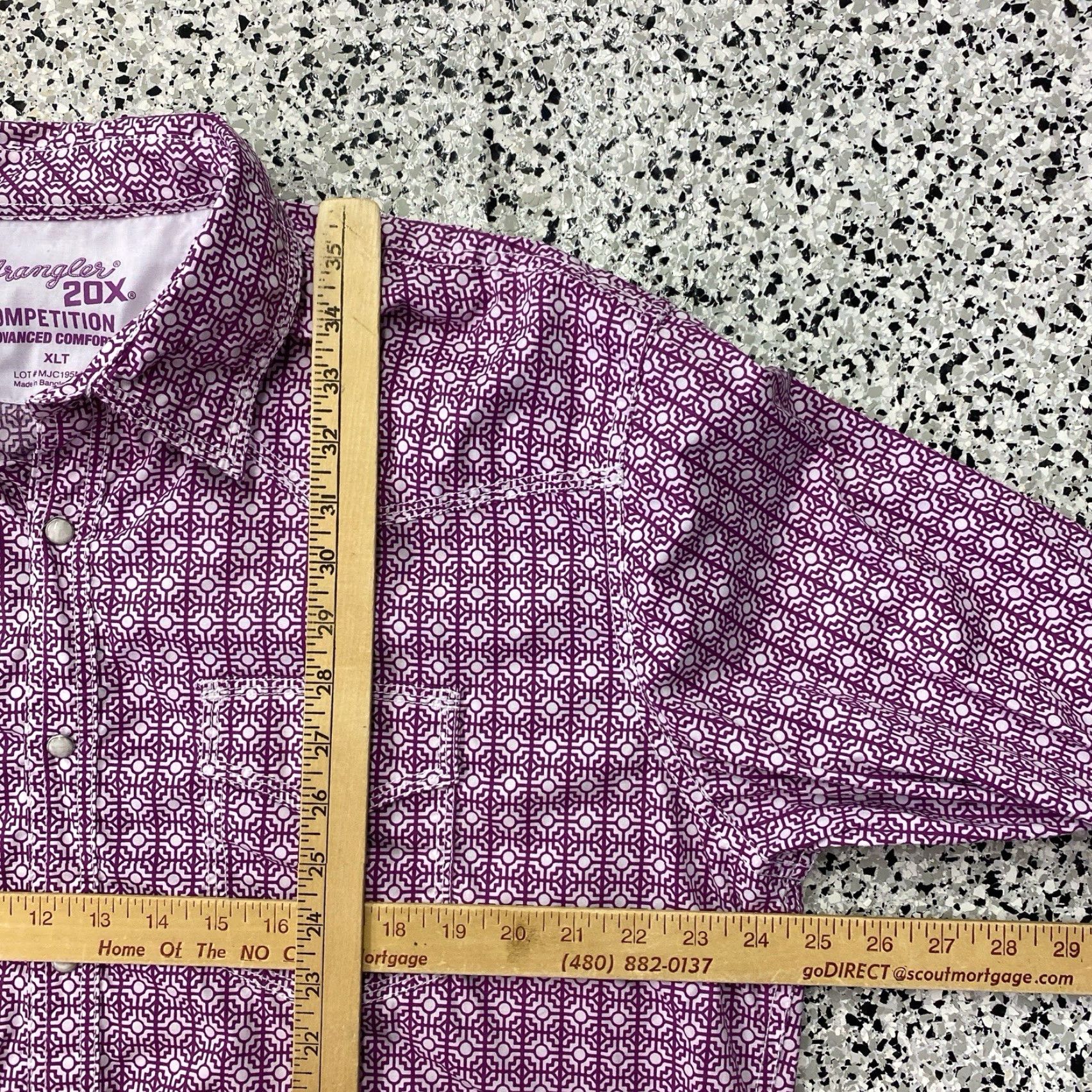 Wrangler Wrangler 20X Competition Mens XLT Western Plaid Pearl Snaps Stretch Shirt Size US XL / EU 56 / 4 - 3 Thumbnail