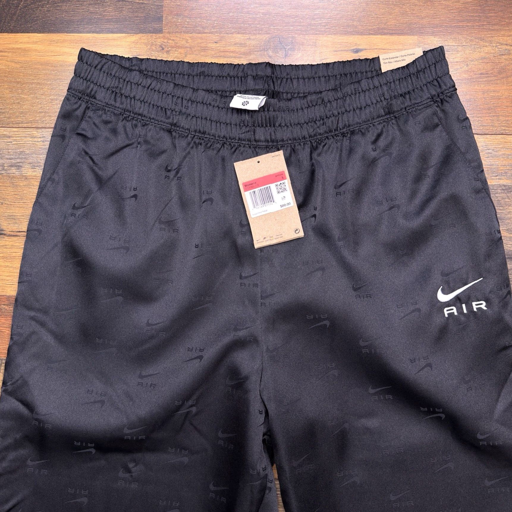 Nike Nike Women Pants L Black Air Logo Pull On Regular Fit Sweatpants Jogging Activewear Pockets Logo New with Tags Size 36" / US 14 / IT 50 - 3 Thumbnail