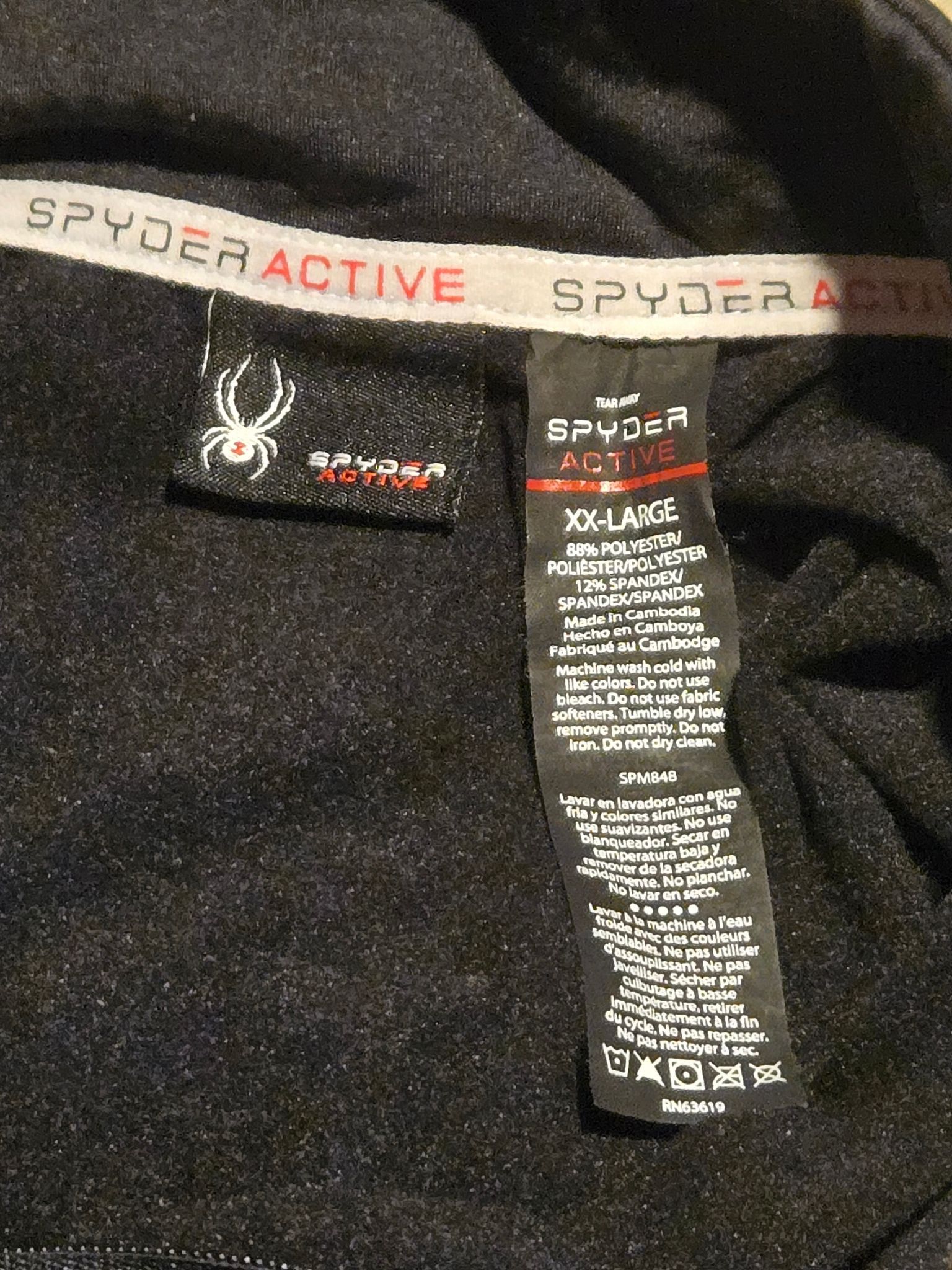 Spyder Spyder Pullover Mens XXL Black Gray Quarter Zip Active Size US XXL / EU 58 / 5 - 2 Thumbnail