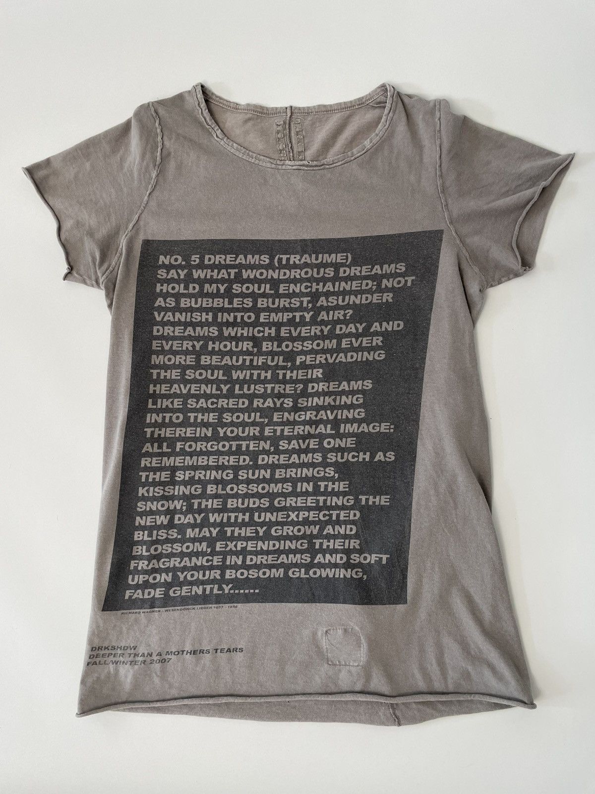 Rick Owens Rick Owens DRKSHDW FW07 Deeper Than A Mothers Tears Tshirt Size US M / EU 48-50 / 2 - 1 Thumbnail
