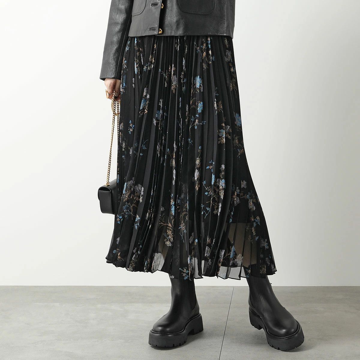 Celine o1w1db10125 2J369800T Silk Georgette Sunburst Pleats Skirt Size 26" / US 2 / IT 38 - 3 Thumbnail