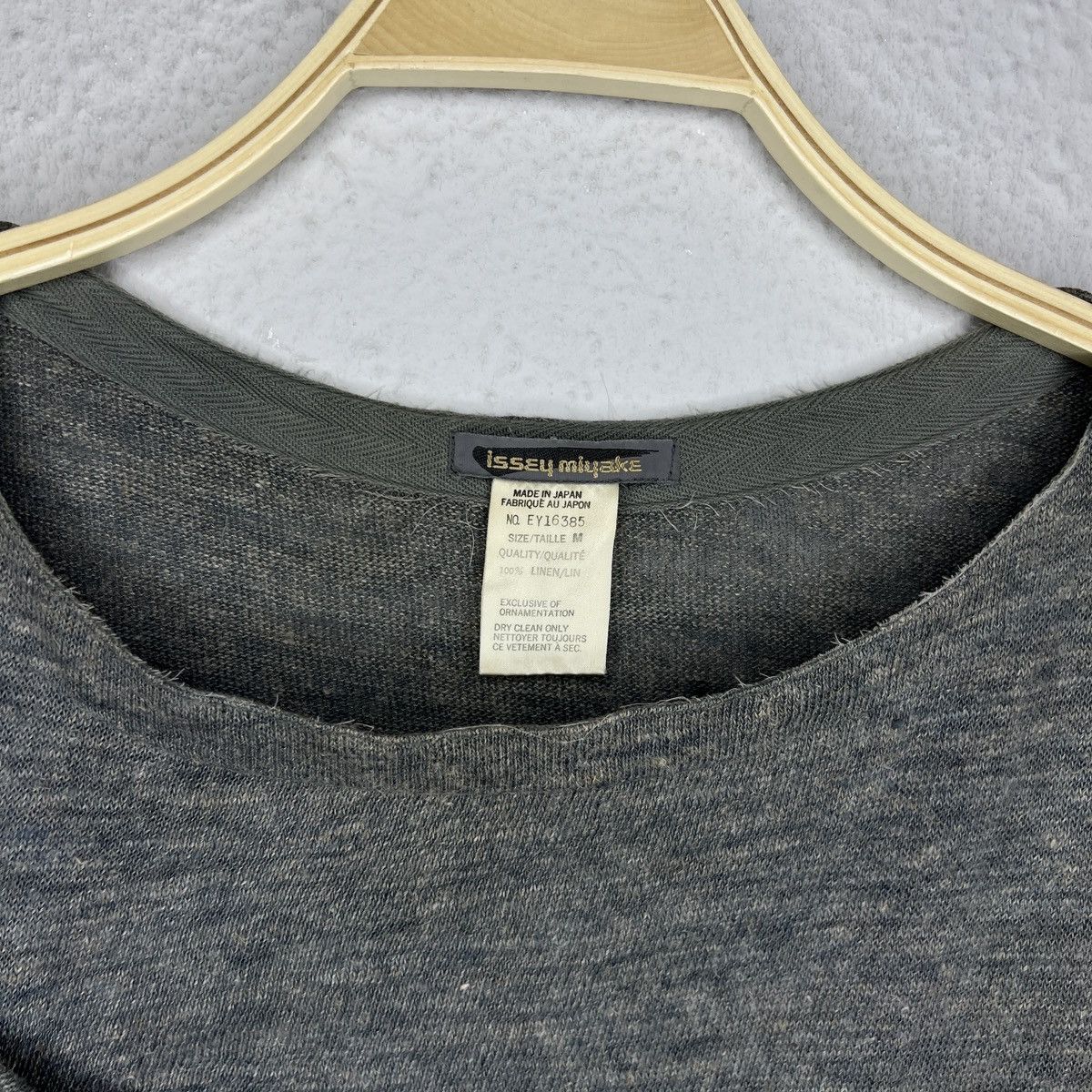 Designer × Issey Miyake Vintage Issey Miyake Tshirt Tee Top Designer Linen Grey 80s Size US M / EU 48-50 / 2 - 5 Thumbnail