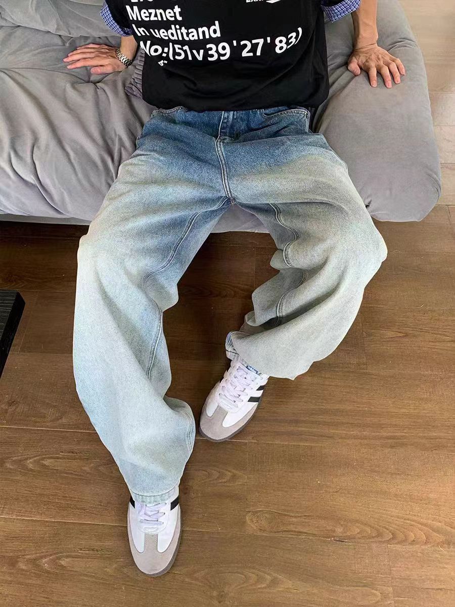 Japanese Brand × Jean Gradient Wash Faded Loose Fit Vintage Jeans Size US 32 / EU 48 - 2 Thumbnail