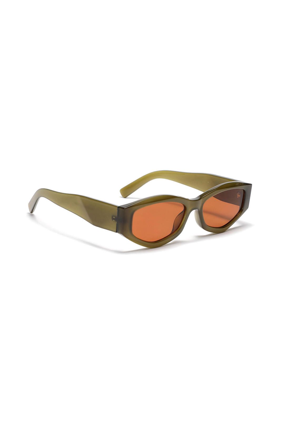 Japanese Brand Y2k Avant Garde Cat Eye Shape Green Sunglasses Unisex OS Size ONE SIZE - 3 Thumbnail