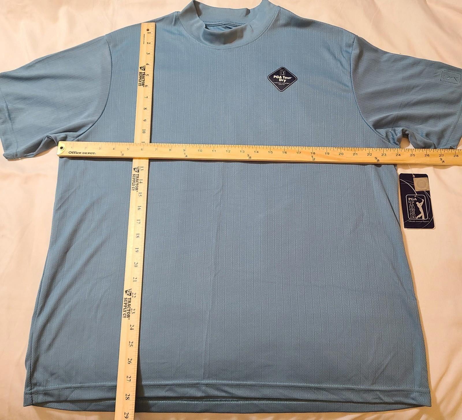 PGA Tour 2pk PGA Tour Dry Shirt Mens Size XL (NWT-Blue, EUC-Tan) Golf Size ONE SIZE - 9 Thumbnail