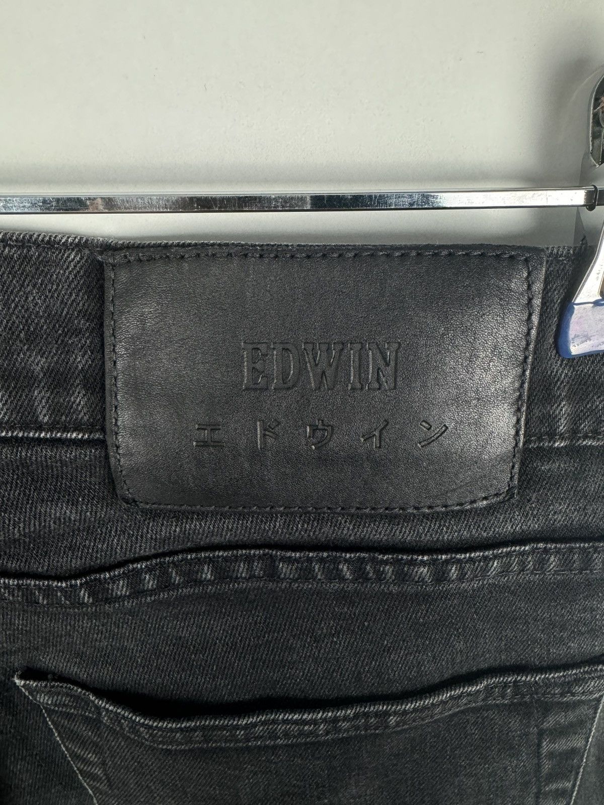Designer × Edwin × Japanese Brand Edwin 32x30 Slim Tapered Black Wash Faded Cotton Denim Jeans Size US 32 / EU 48 - 9 Thumbnail