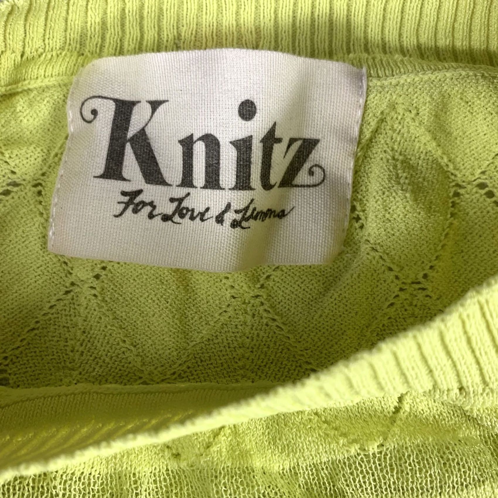 Vintage for love and lemons knitz SHEER LONGSLEEVE SIZE XS YELLOW NEON Size XS / US 0-2 / IT 36-38 - 2 Thumbnail
