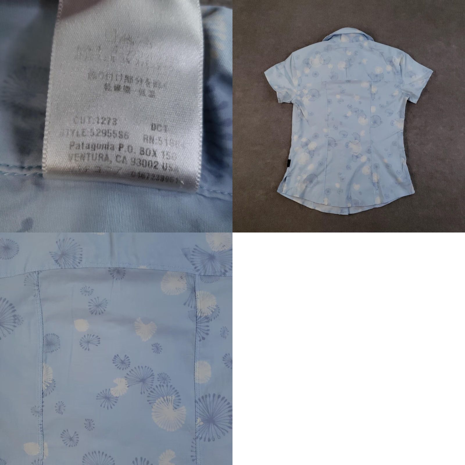 Patagonia Patagonia Shirt Womens 4 Blue Short Sleeve Button Up Organic Cotton Floral Print Size S / US 4 / IT 40 - 8 Thumbnail