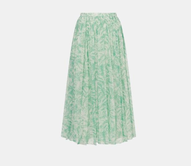 Dior o1w1db10225 411J33A Midi Skirt in Green & White Size 26" / US 2 / IT 38 - 1 Thumbnail