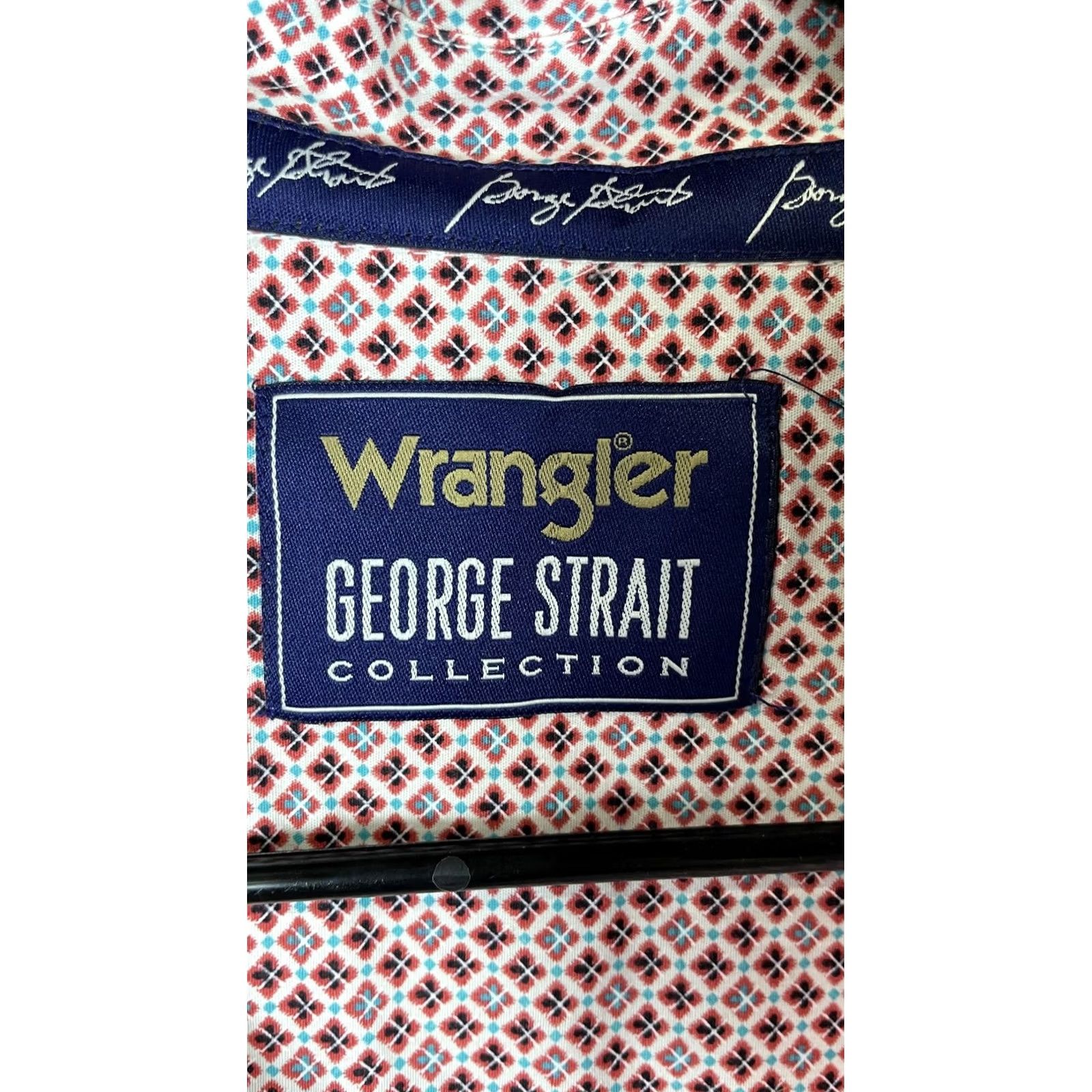 Wrangler Wrangler George Strait Western Shirt Mens Medium Red Blue Geometric Button Down Size US M / EU 48-50 / 2 - 3 Thumbnail