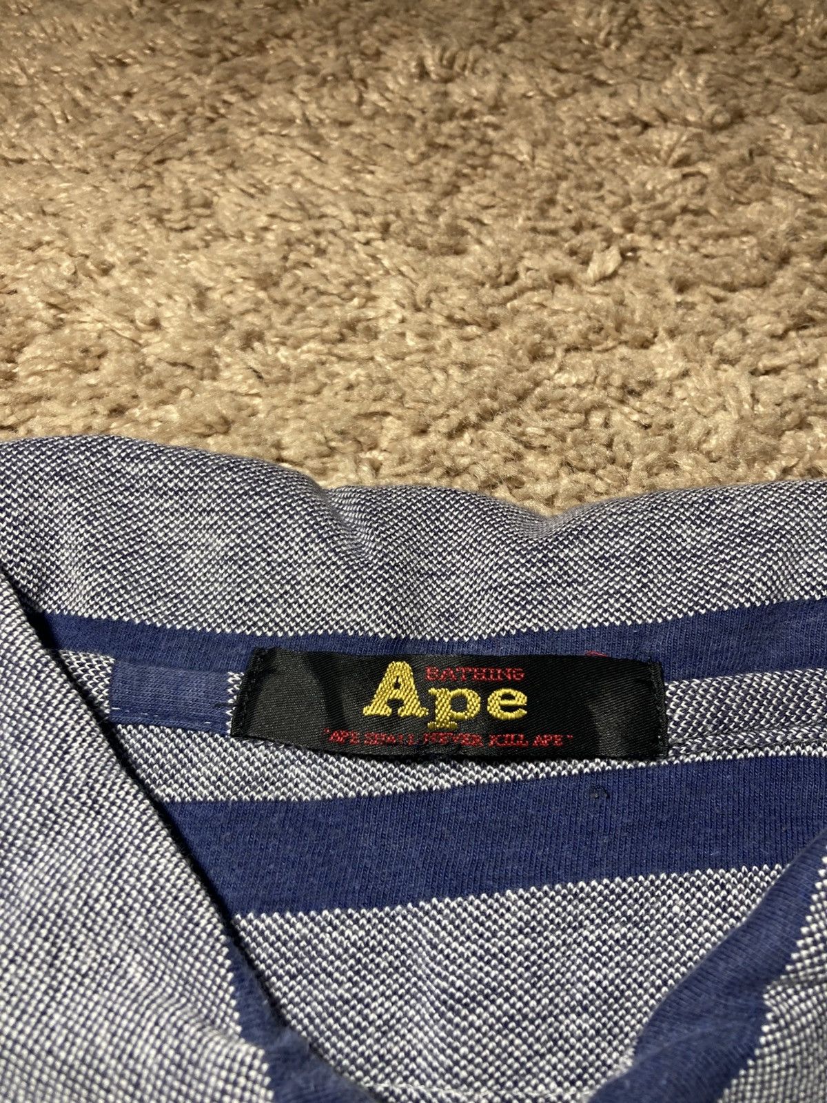 Bape 1998 Bape Striped Polo Vintage 90s OG Nigo Baggy Size US XL / EU 56 / 4 - 3 Thumbnail