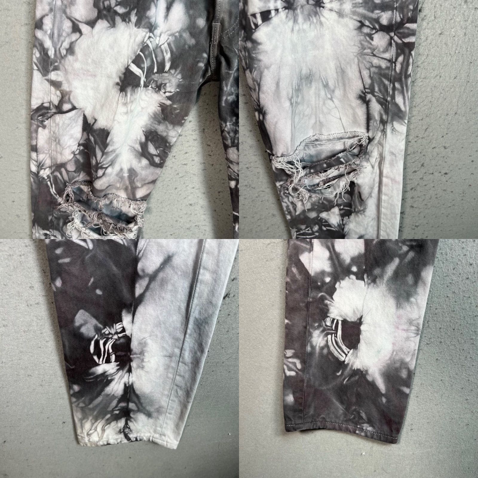 Levi's Levis Womens Size 28 x 30 Tie-Dye Distressed Gray Jeans 100% Cotton Button-Fly Size 28" / US 6 / IT 42 - 9 Thumbnail