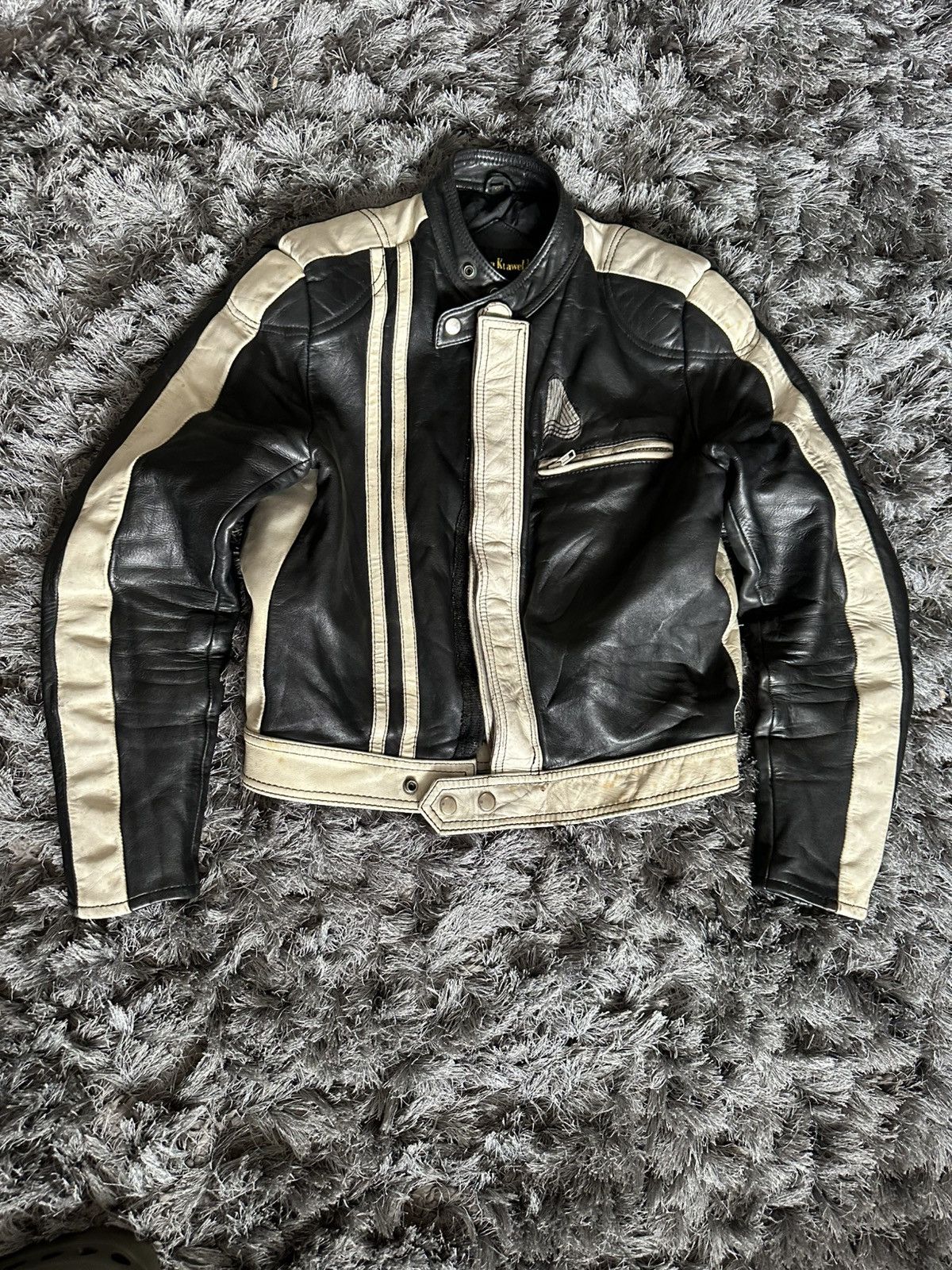 Other **RARE** Wilhelm Krawehl Black and White Leather Moto Jacket Size US S / EU 44-46 / 1 - 1 Thumbnail