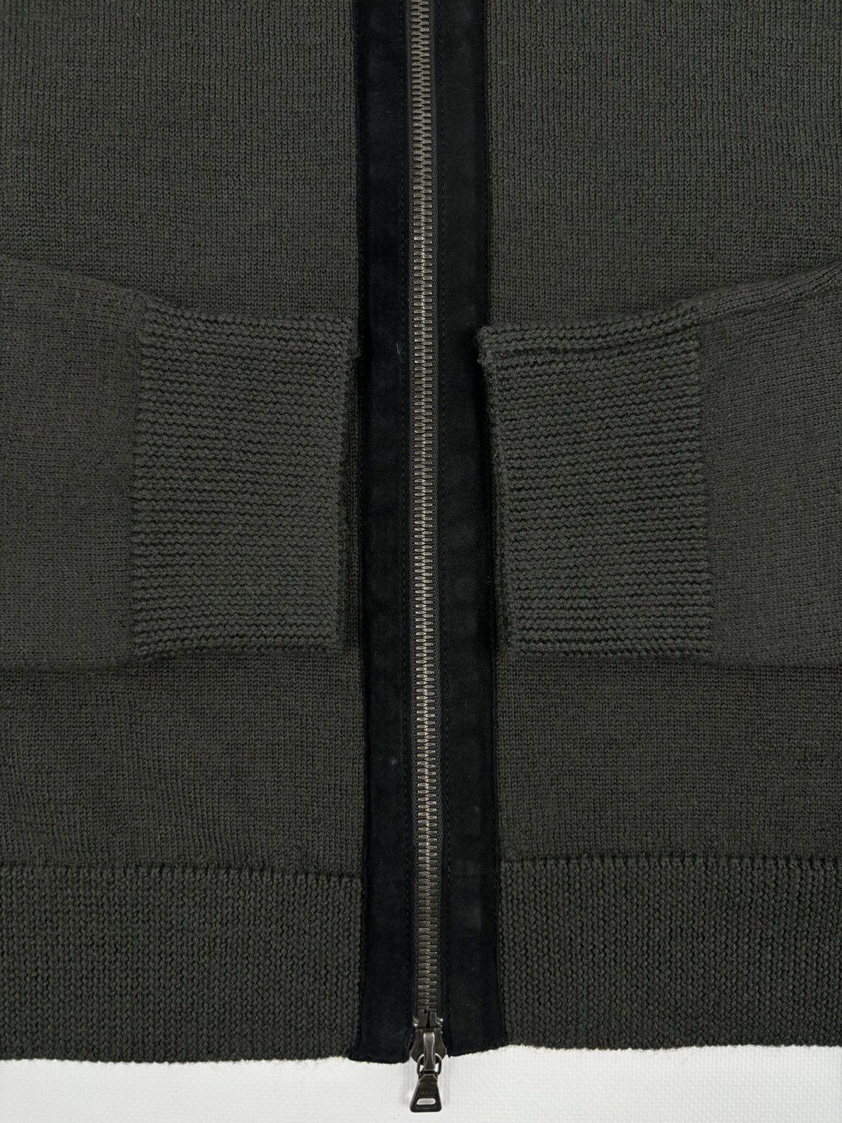 Miu Miu VTG Archive Knit Wool-Leather Zip Sweater High Collar Jumper Size US M / EU 48-50 / 2 - 22 Thumbnail