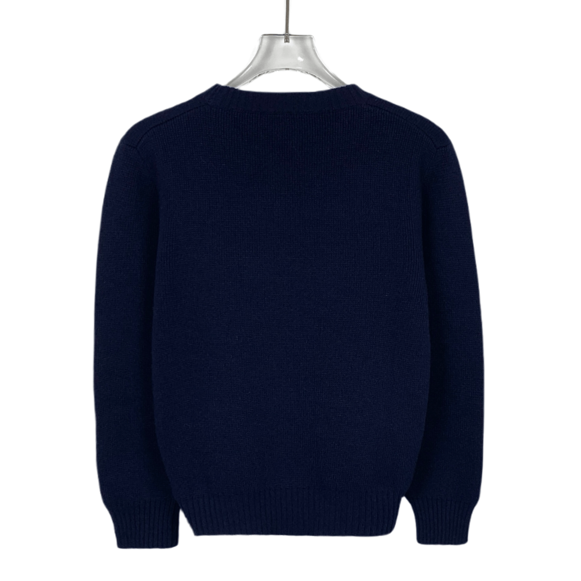 Miu Miu Miu Miu Navy Daisy Logo Wool Knit Sweater (Size S) Size S / US 4 / IT 40 - 8 Thumbnail