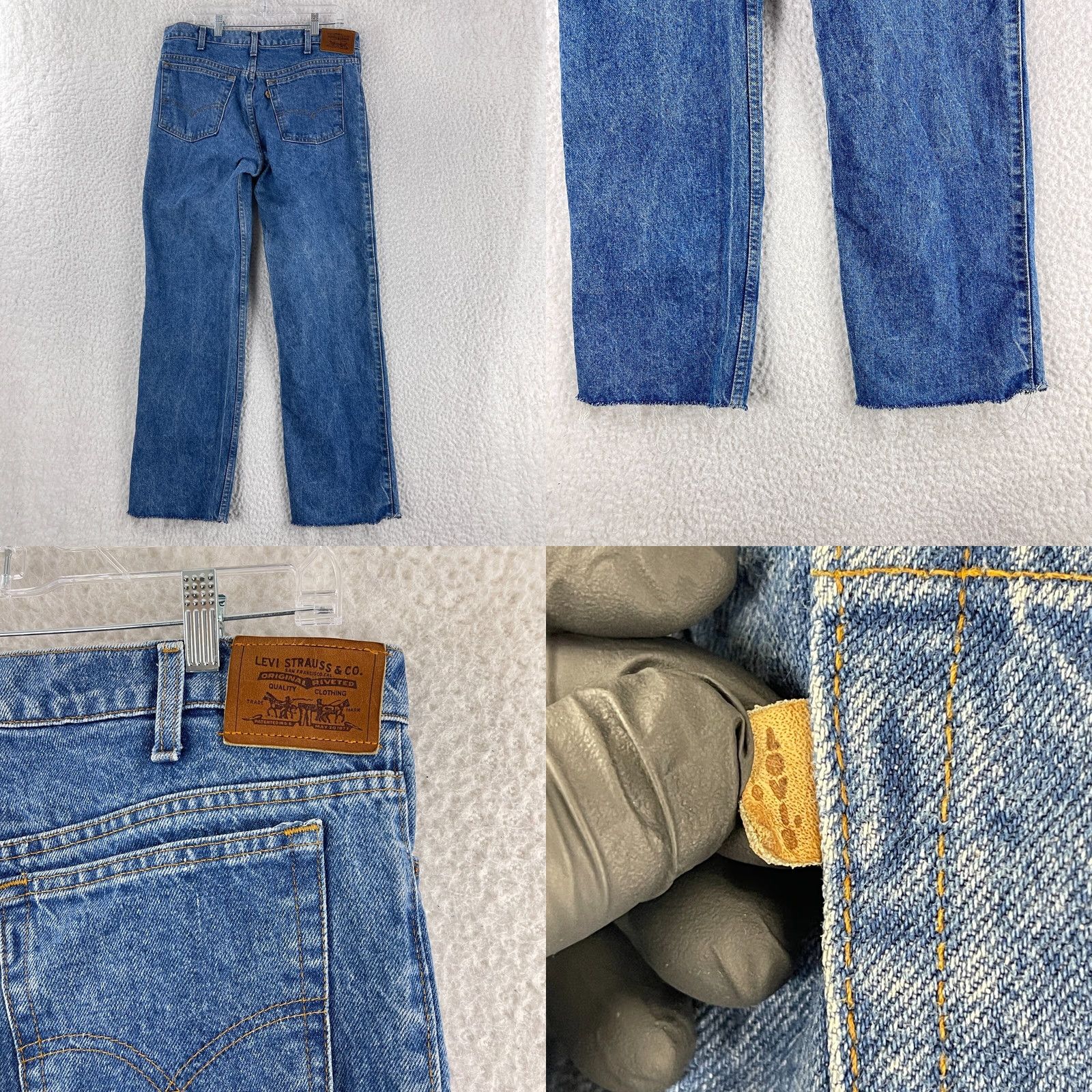 Levi's VINTAGE Levi's Jeans Mens 36x30 Blue Denim Leather Tab Straight Leg Made in USA Jeans Regular Blue 80s 90s USA Mens Size US 36 / EU 52 - 9 Thumbnail