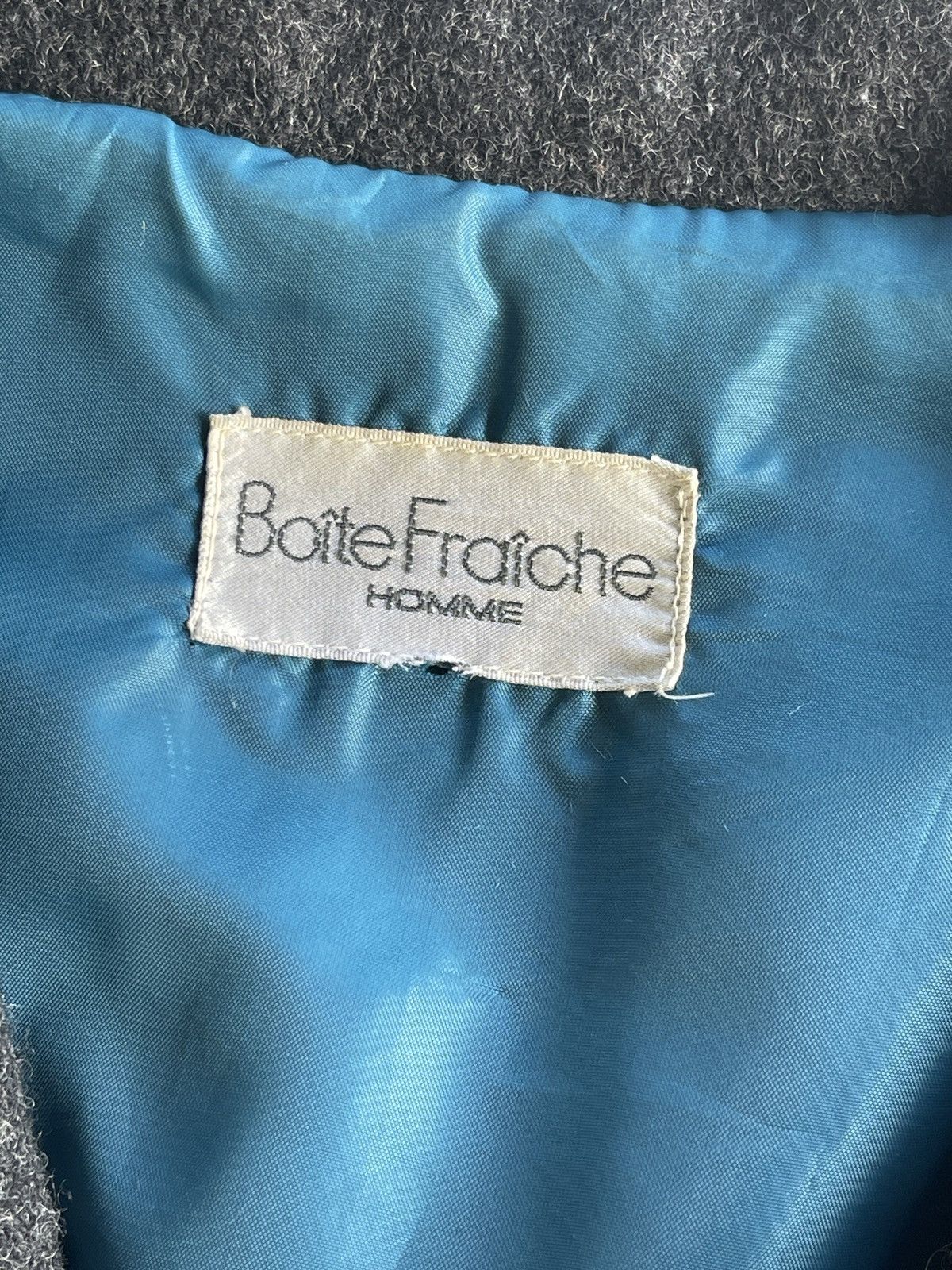 Japanese Brand Vintage 90s Boite Fraiche Homme Wool Bomber Jacket Size US M / EU 48-50 / 2 - 11 Thumbnail