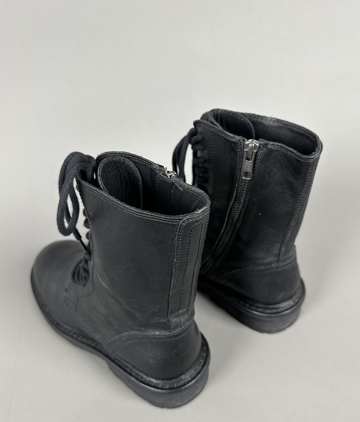 Ann Demeulemeester Ann Demeulemeester - Combat Laced Up Boots - Side Zipper Size US 7 / IT 37 - 10 Thumbnail