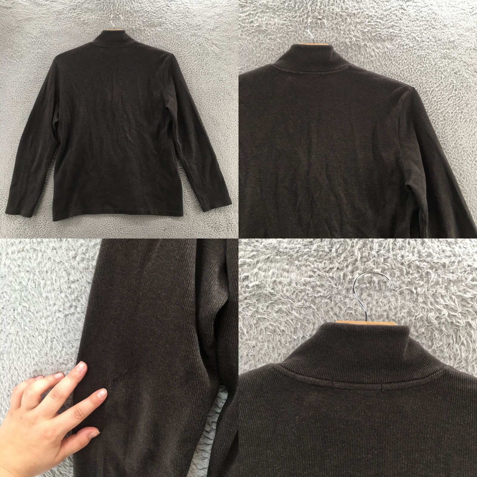Banana Republic Banana Republic Mock Neck Pullover Sweatshirt Mens L Brown Cotton Long Sleeve Sweatshirt Baseball/Active Shirt Size US L / EU 52-54 / 3 - 8 Thumbnail
