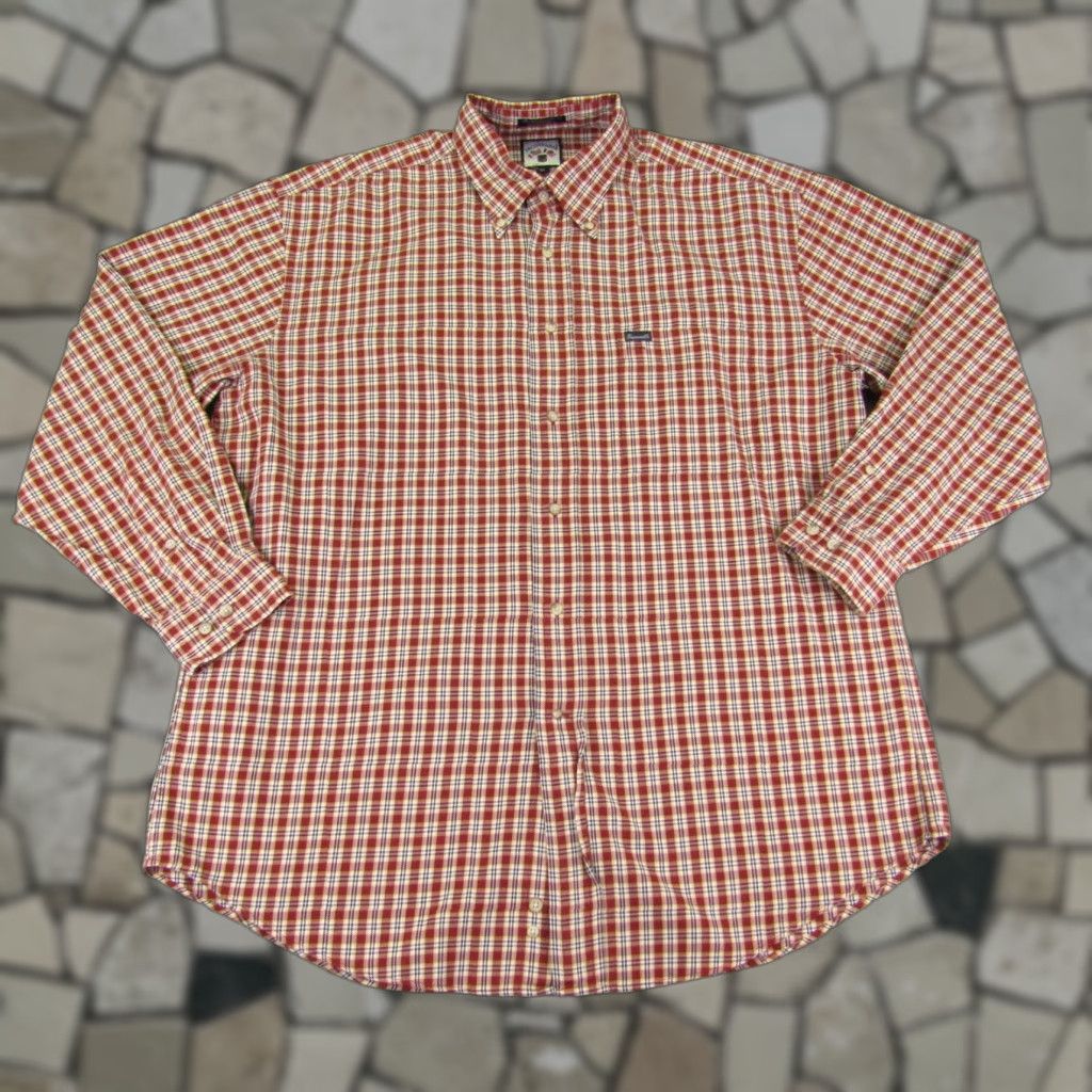 Faconnable VINTAGE Faconnable Shirt Mens XL Red Plaid Button-Up Cotton Twill Outdoors Size US XL / EU 56 / 4 - 1 Thumbnail