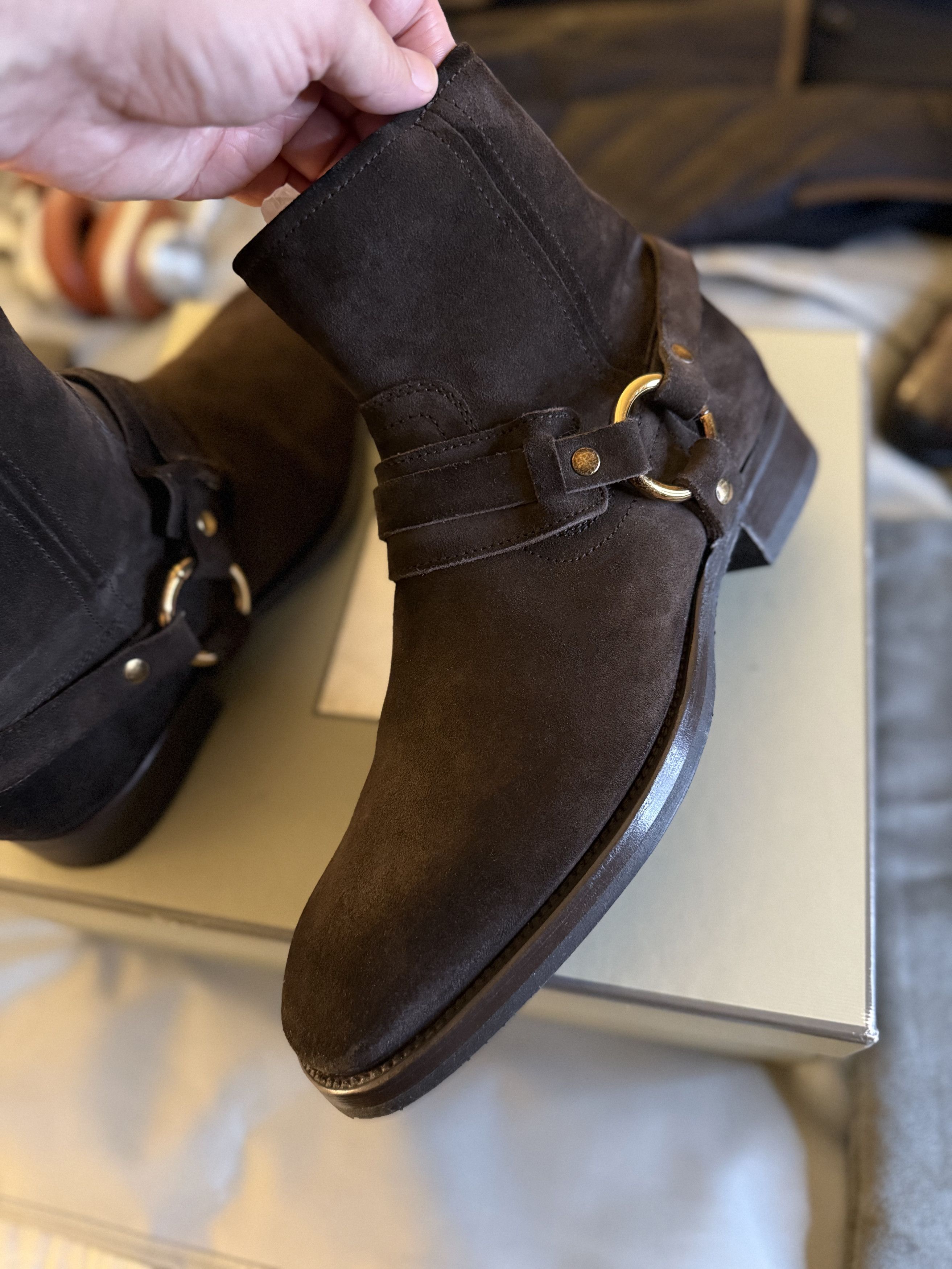 Tom Ford Best Dressed RARE $2,150 w/Tax TOM FORD Suede Harness Boots Size US 10.5 / EU 43-44 - 14 Thumbnail
