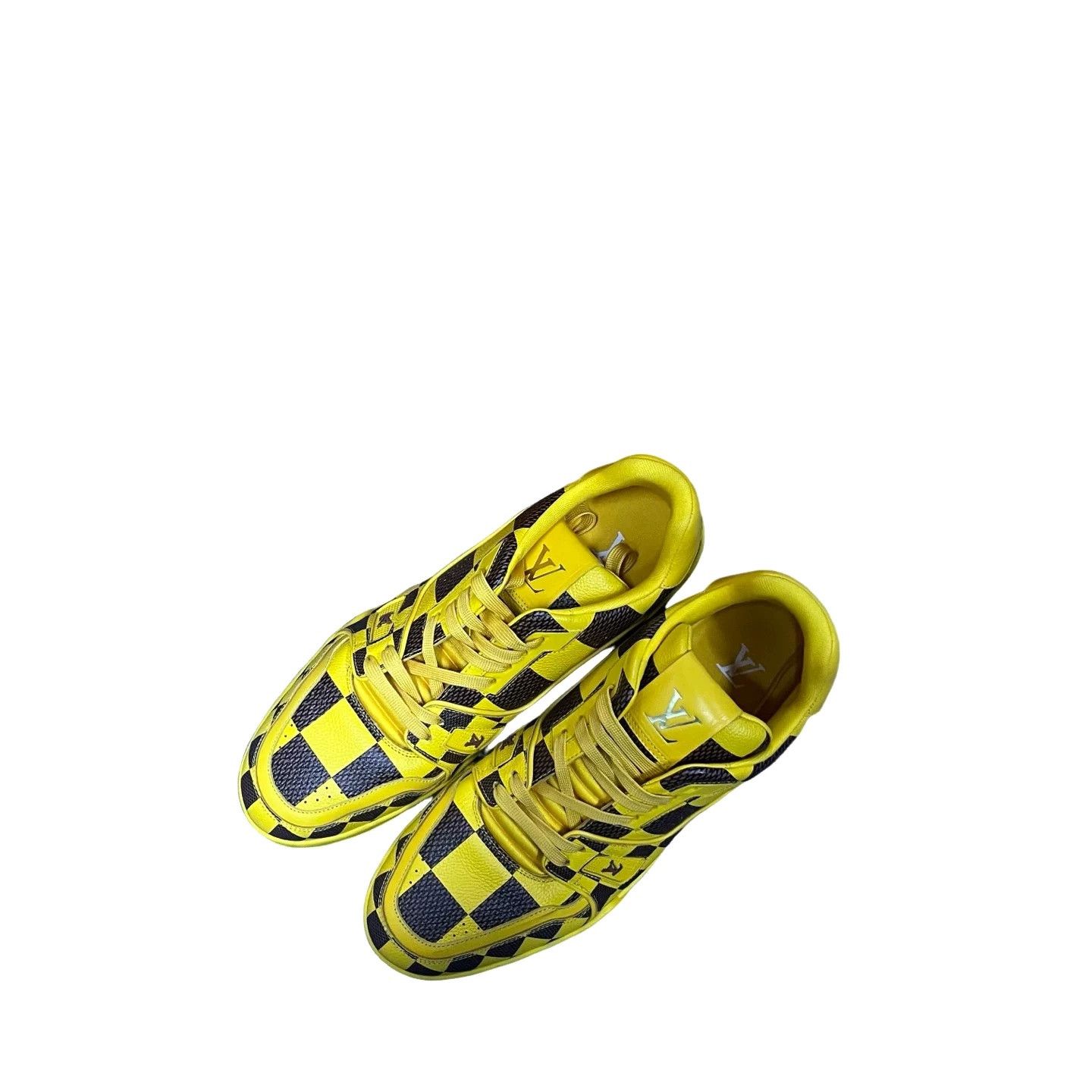 Louis Vuitton Louis Vuitton Yellow Checkerboard Trainer Sneakers 9.5 Size US 10.5 / EU 43-44 - 1 Thumbnail