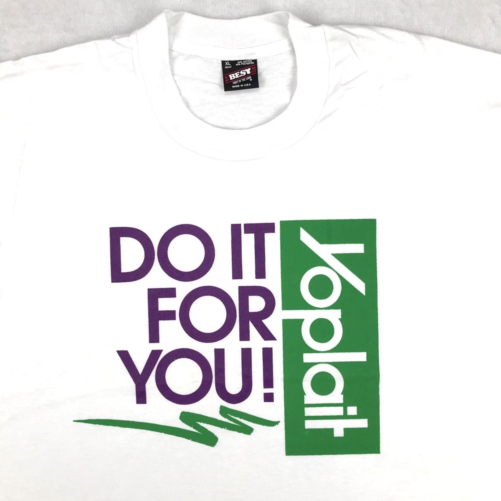 Fruit Of The Loom VINTAGE YOPLAIT YOGURT DO IT FOR YOU T-Shirt XL White Men/XL Short Sleeve 90s 80s TV Commercial Vintage Shirt Size US XL / EU 56 / 4 - 4 Thumbnail