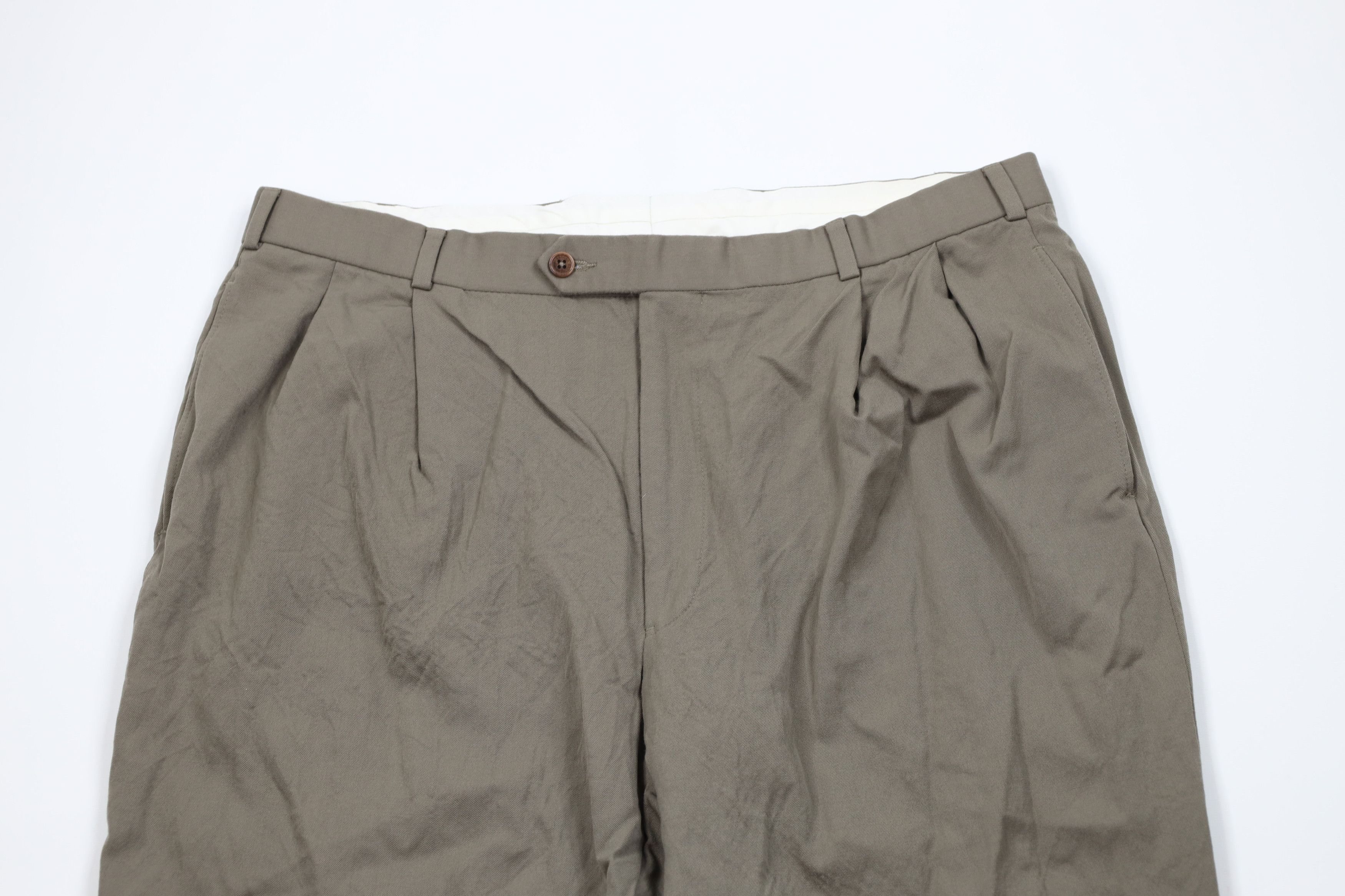 Brooks Brothers Vintage 90s Brooks Brothers Cuffed Wide Leg Chino Pants Size US 36 / EU 52 - 2 Thumbnail