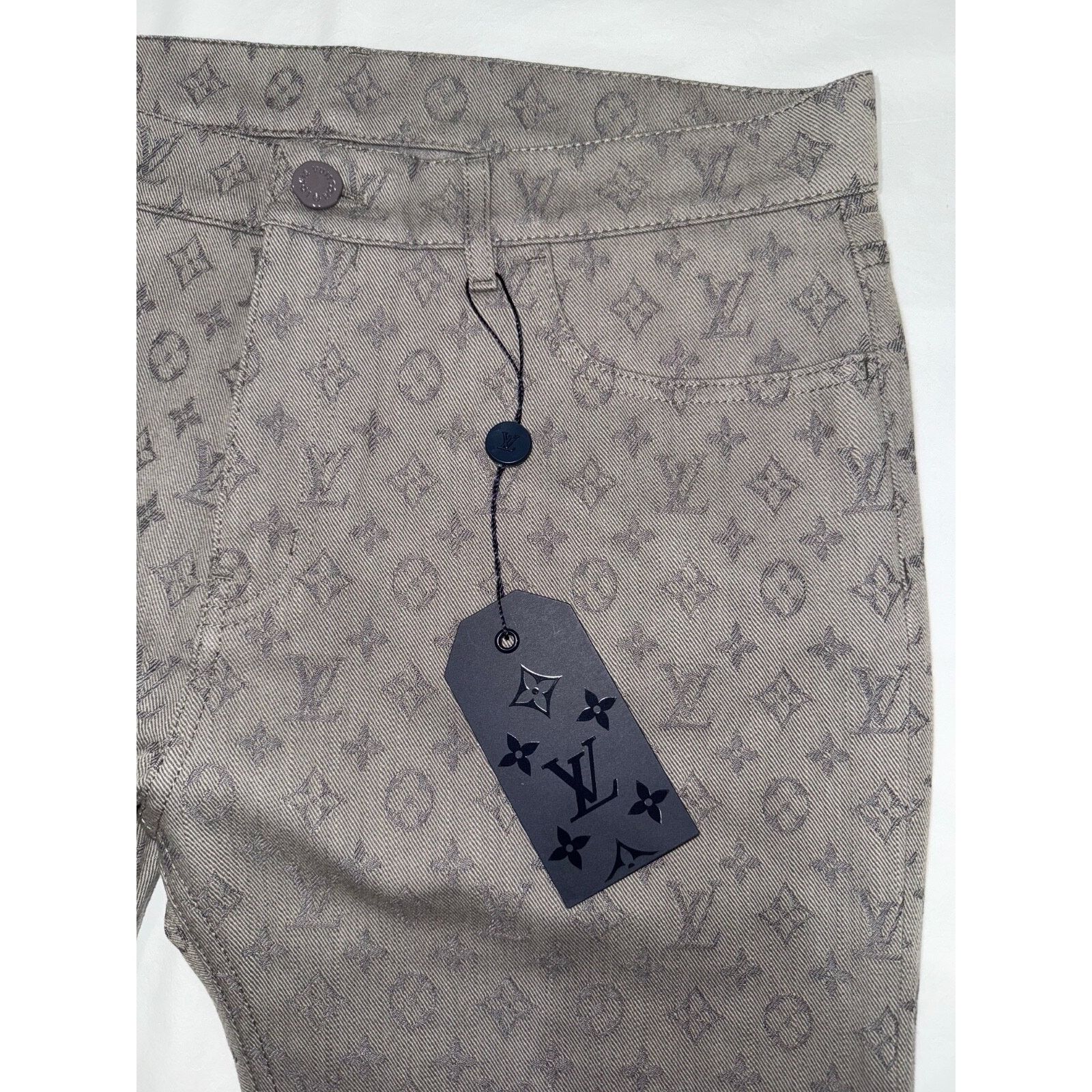 Louis Vuitton Louis Vuitton DL0 Monogram Slim Jeans All Over Logo Grey Size US 34 / EU 50 - 5 Thumbnail