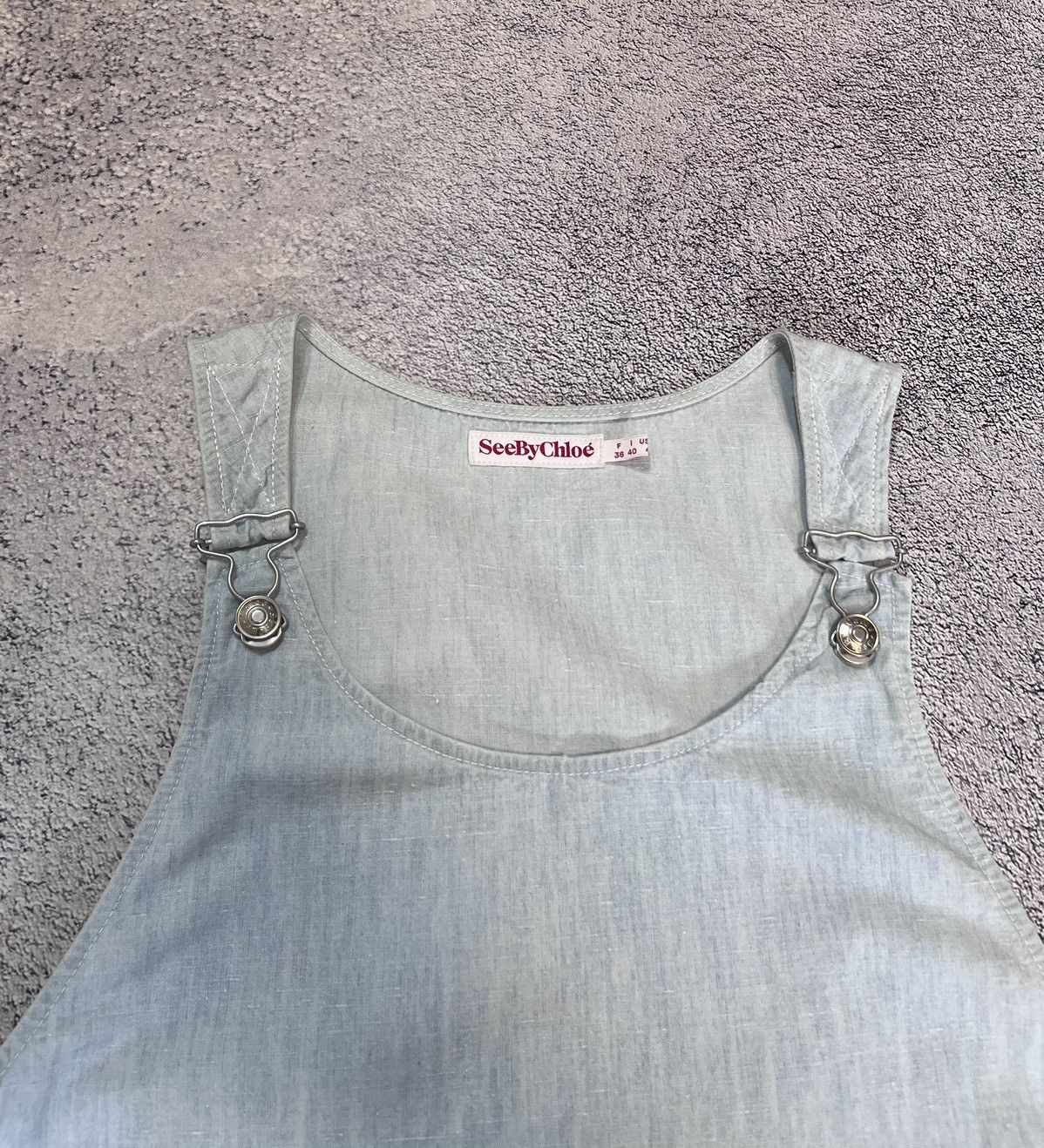 Chloe Sea by Chloe Women’s Dress Denim Overall Cotton Size USA4 Size S / US 4 / IT 40 - 4 Thumbnail