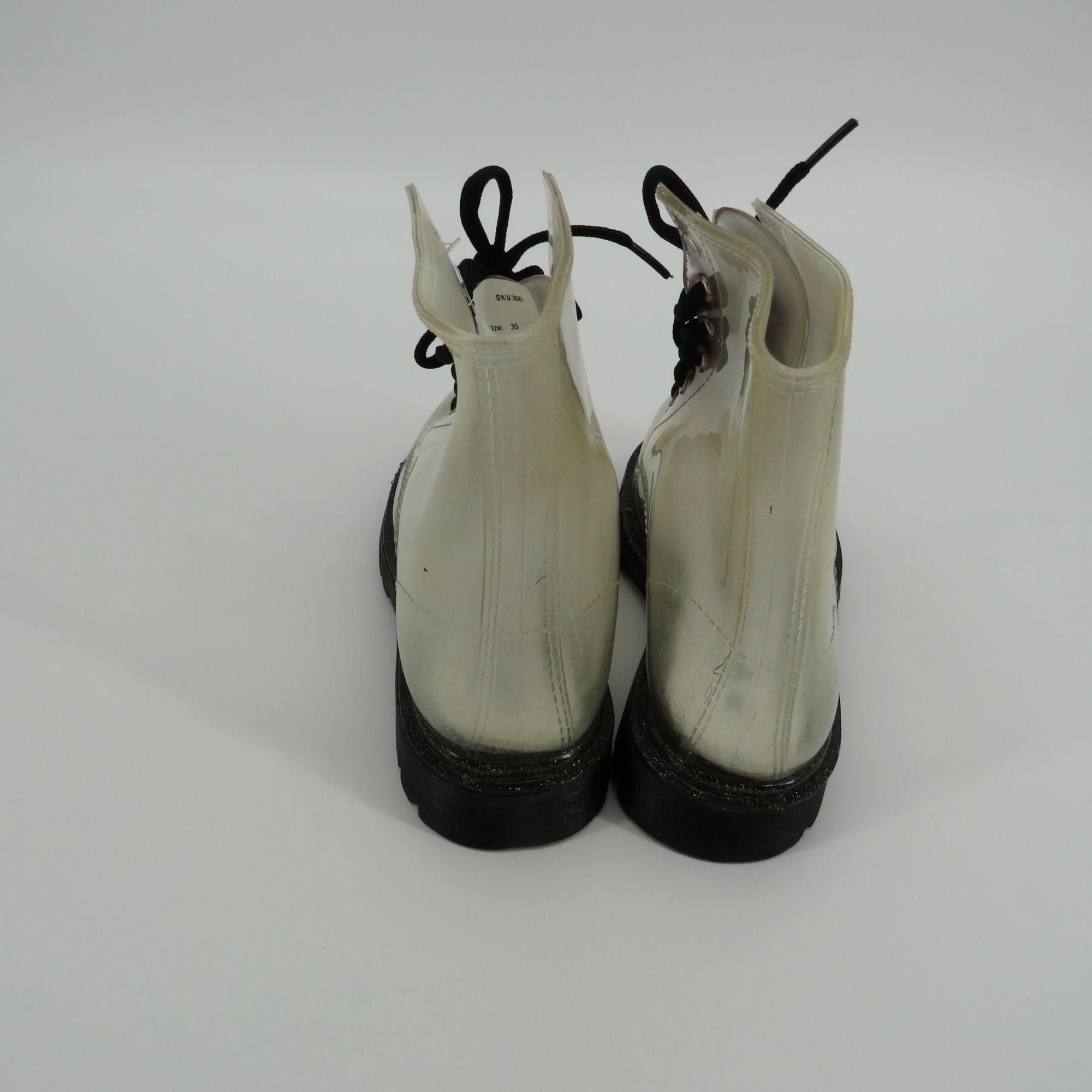 Other G Six Workshop Women's Ankle Boots Clear Gold Glitter 36 (5) Size US 5 / IT 35 - 5 Thumbnail