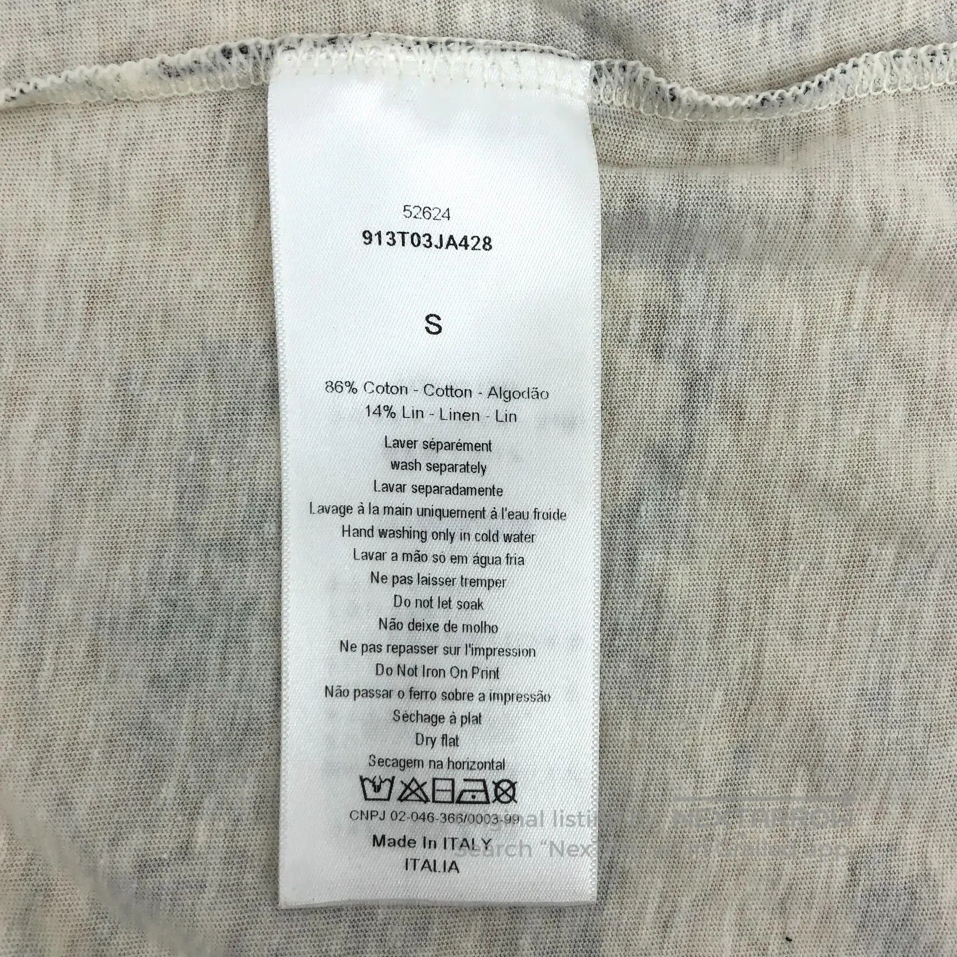 Dior Dior Gray and White Animal Jungle Print Cotton Crew Neck S Size US S / EU 44-46 / 1 - 7 Thumbnail