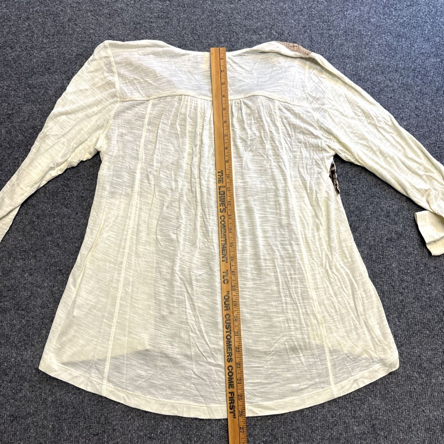 Velvet Tiny Gilded Acacia Henley Gold Velvet Medium Sheer Ivory Anthropologie Boho Shirt Blouse Womens M Size M / US 6-8 / IT 42-44 - 6 Thumbnail