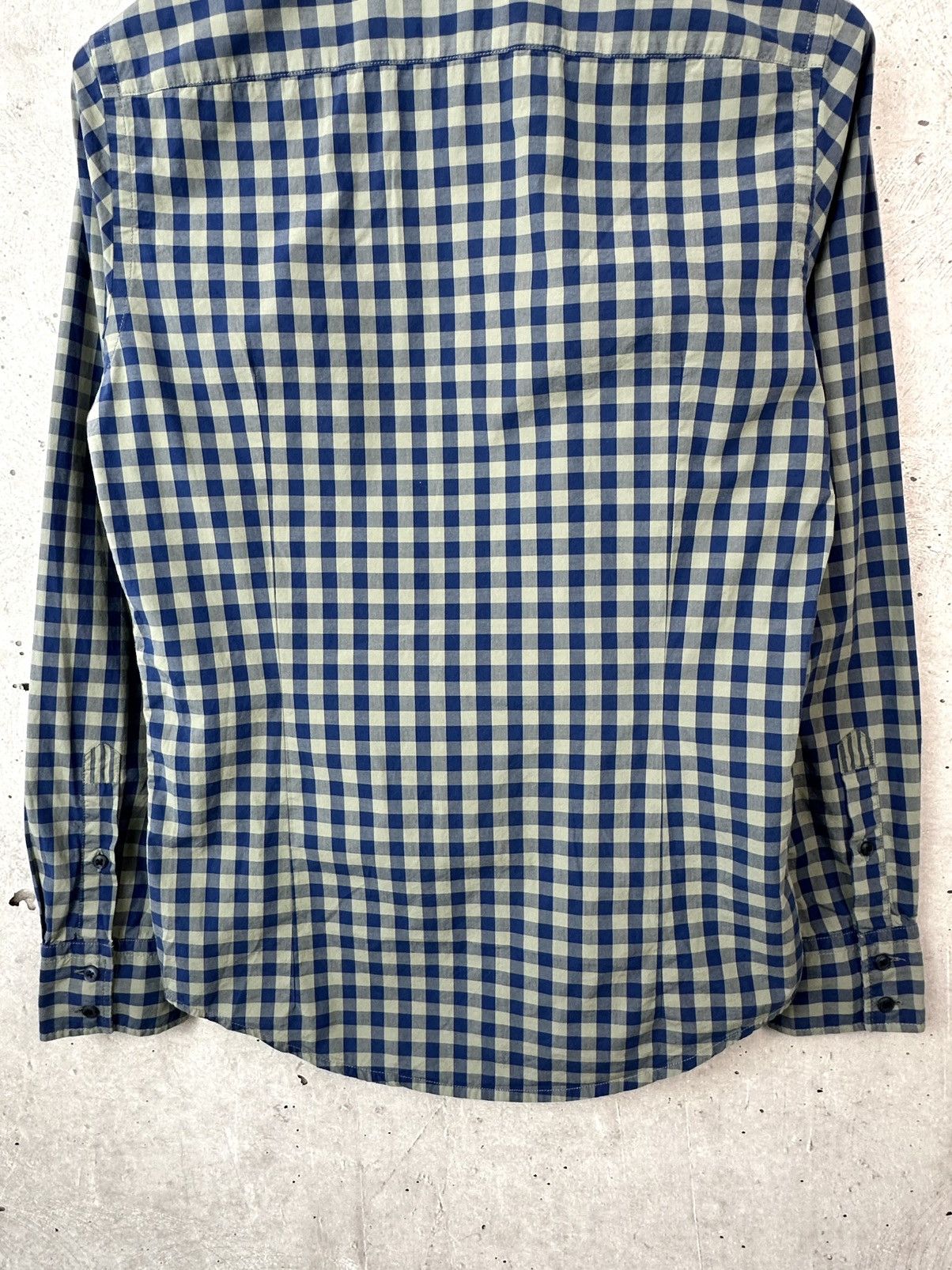 Hugo Boss Boss Orange Slim Fit Grey-Blue Cotton Check Men’s Shirt Size US S / EU 44-46 / 1 - 12 Thumbnail