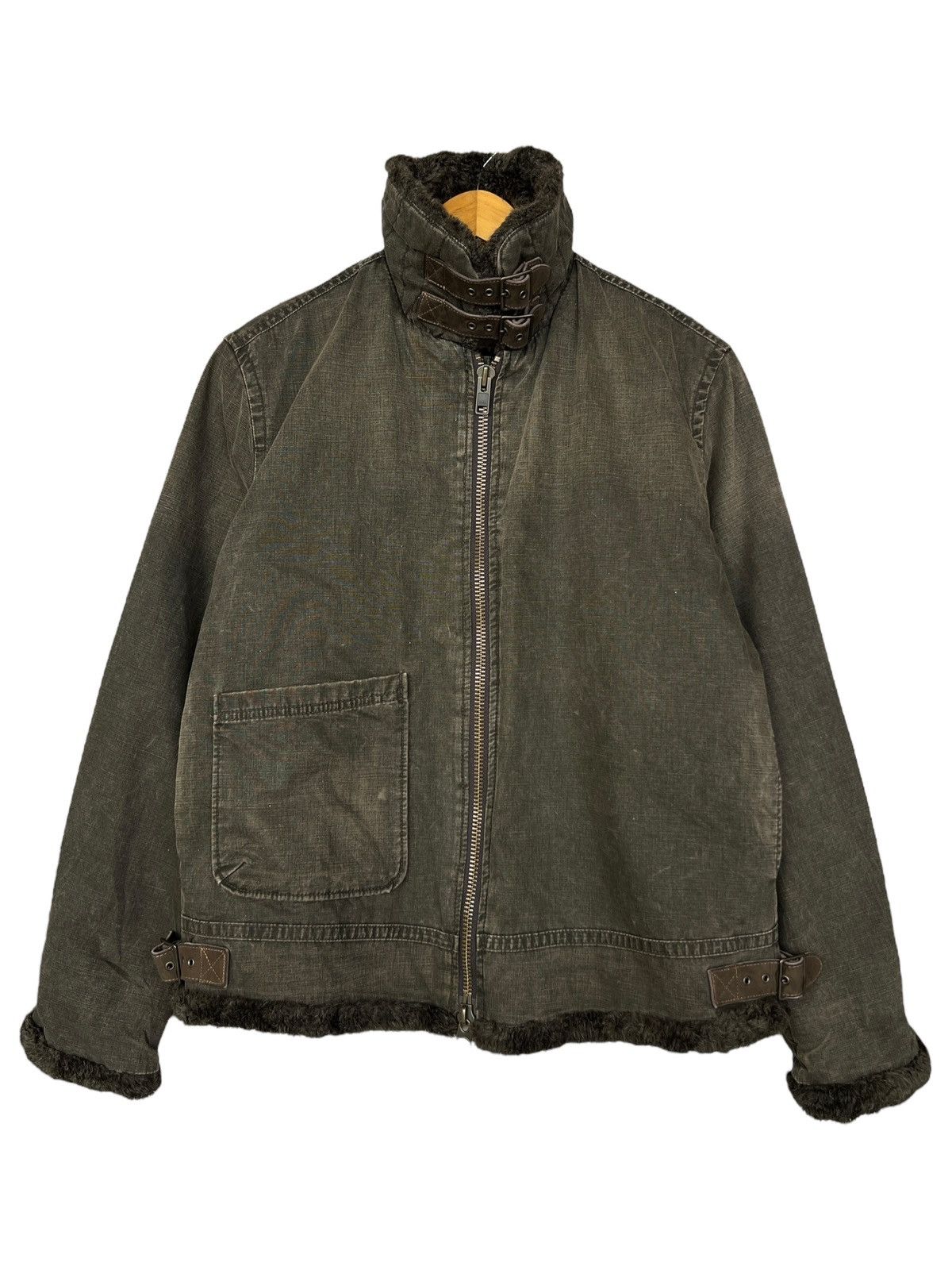 Vintage Johnbull Alpaca Fur Canvas Green Jacket Size US L / EU 52-54 / 3 - 3 Thumbnail
