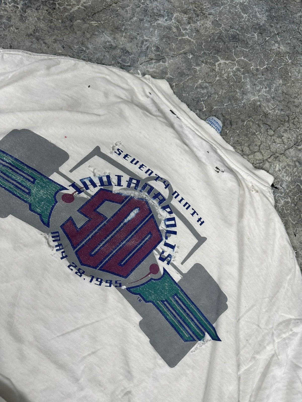 NASCAR × Vintage Crazy thrashed indie 500 nascar Tee Size US XL / EU 56 / 4 - 3 Thumbnail