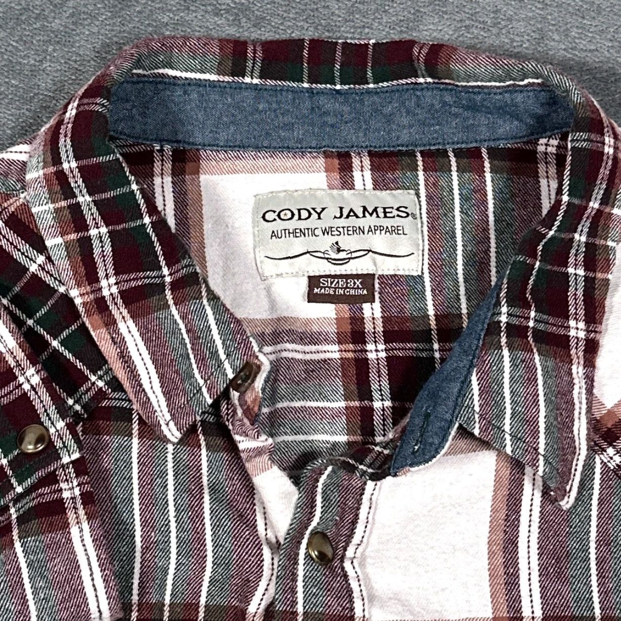 Cody James VINTAGE Cody James Western Shirt Men 3XL Plaid Cotton Flannel Cowboy Rodeo Western Ranchwear Long Sleeve Button-Up Size US XXL / EU 58 / 5 - 4 Thumbnail