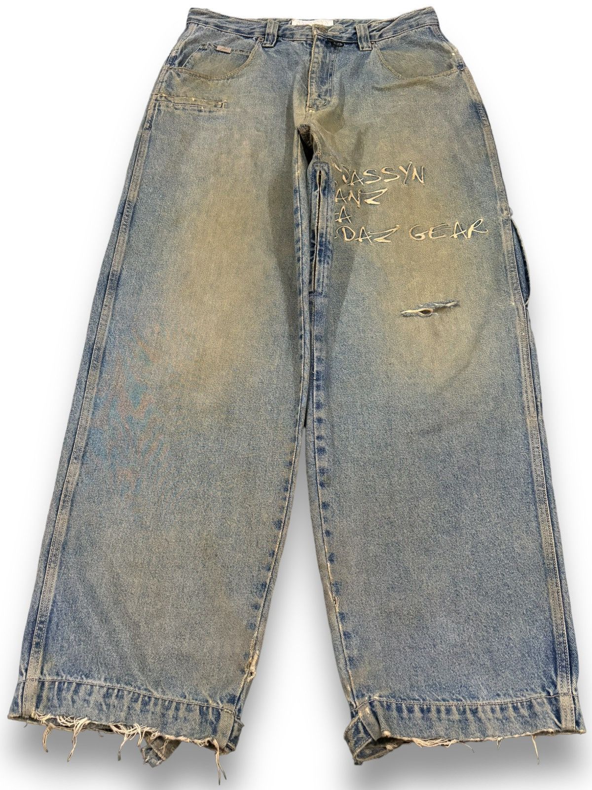 Vintage Japanese Brand Dirt Mud Wash Utility Baggy Jeans