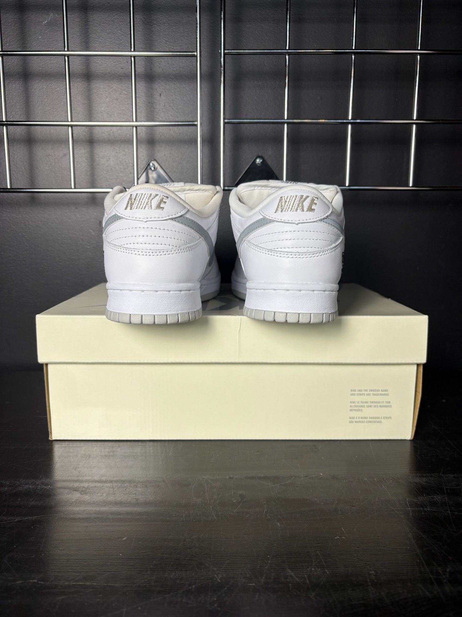 Nike Nike SB Dunk Low x Supreme 94 "White Metallic Silver" Size US 9.5 / EU 42-43 - 5 Thumbnail