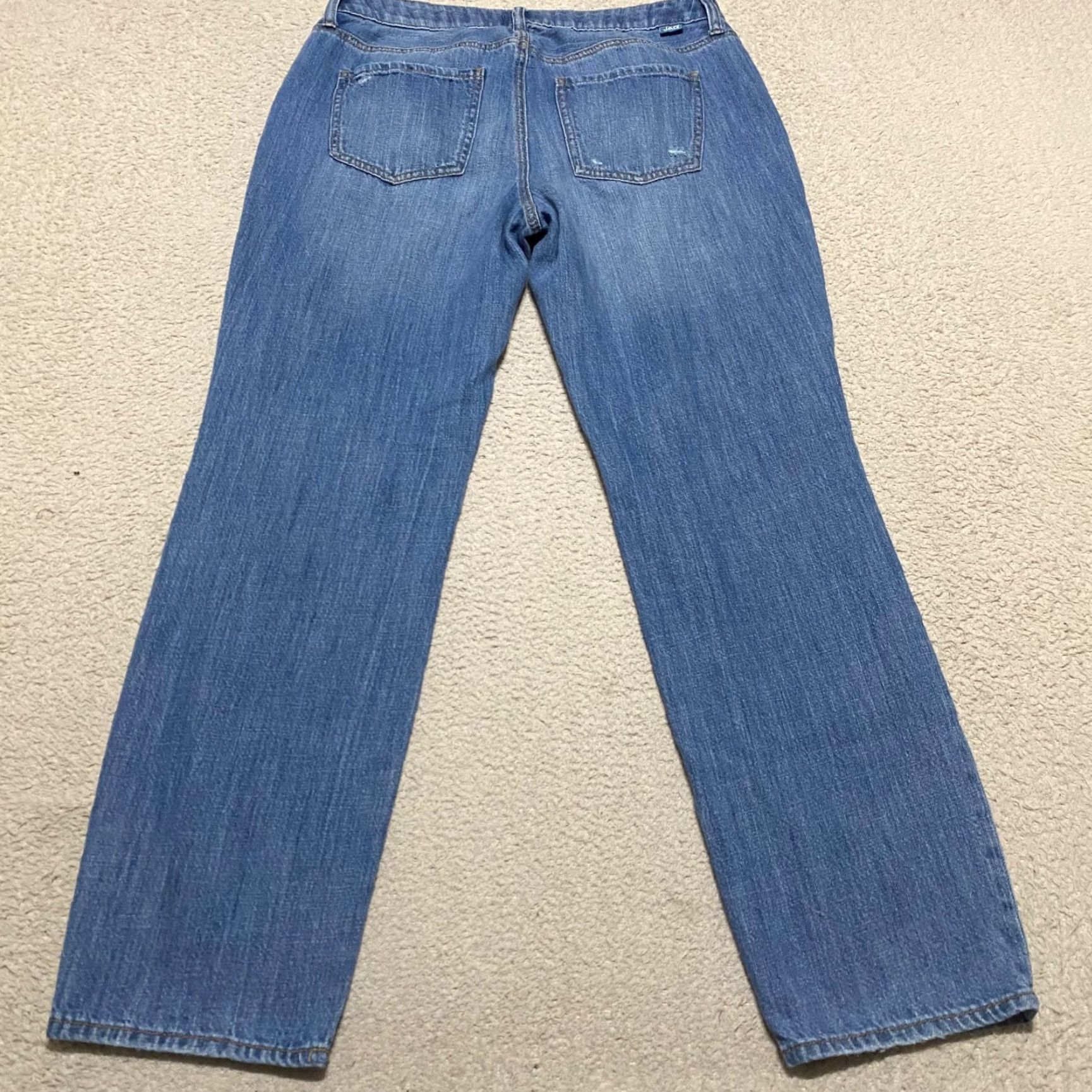 AG Jeans Jag Jeans Womens Jeans 10 Blue Denim Medium Wash Distressed Carter Girlfriend Straight Size 32" / US 10 / IT 46 - 2 Thumbnail