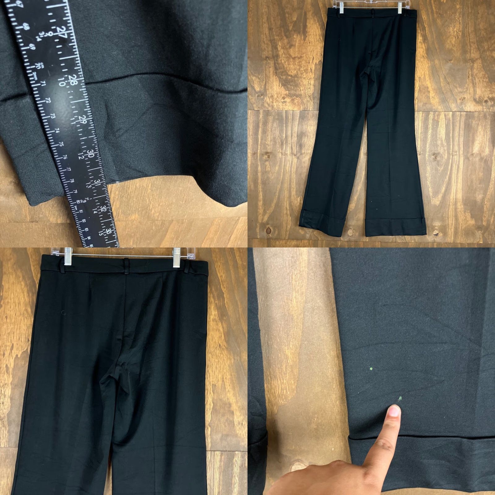 Express Express Womens Pants Black Mid Rise Cuffed Flared Leg Stretch 9/10 Regular Size 24" / US 00 / IT 34 - 8 Thumbnail