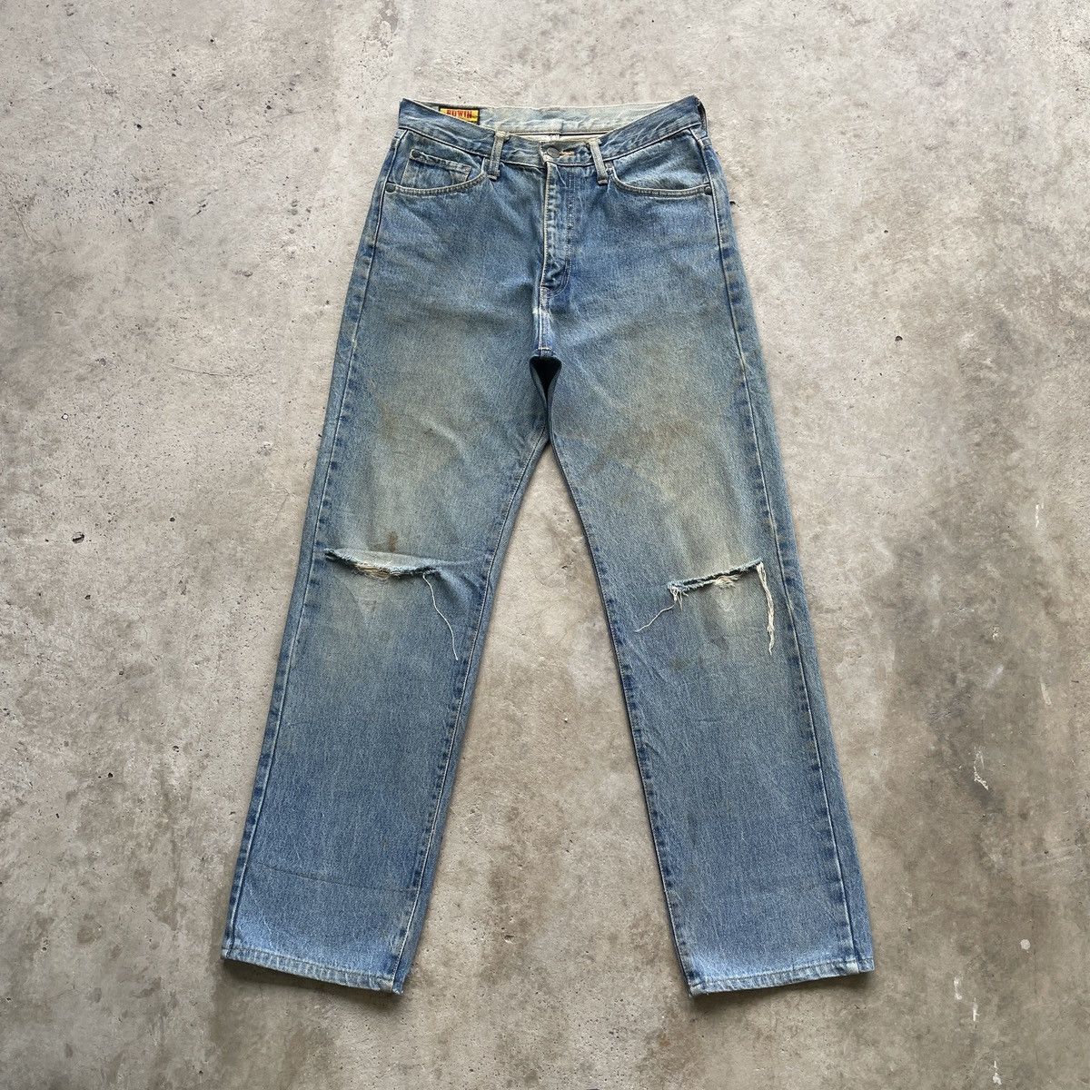 Edwin 90s Vintage Edwin Rusty Distressed Jeans Faded Pants W30 Size US 30 / EU 46 - 1 Thumbnail