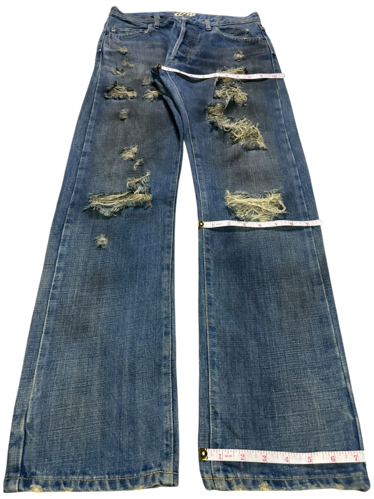 Japanese Brand Vintage Japanese Brand Rusty Wash Distressed Jeans Size US 29 - 14 Thumbnail