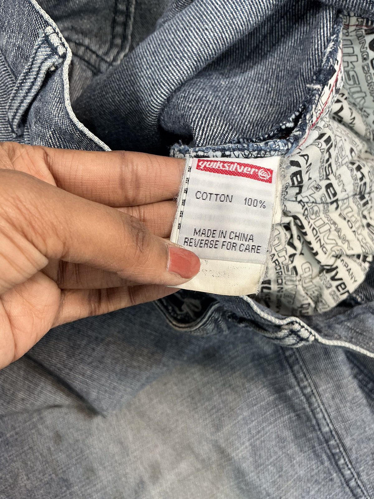 Quiksilver × Vintage Vintage quiksilver SpellOut embroidered denim Size US 32 / EU 48 - 8 Thumbnail