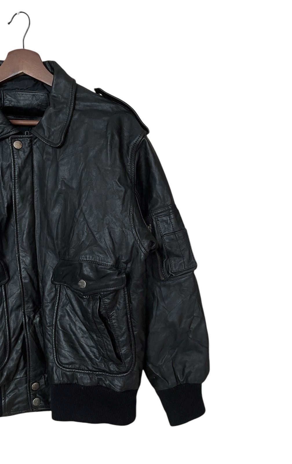 Vintage Vintage Japanese Brand Sub Urban Bomber Leather Jacket 2000s Size US L / EU 52-54 / 3 - 4 Thumbnail